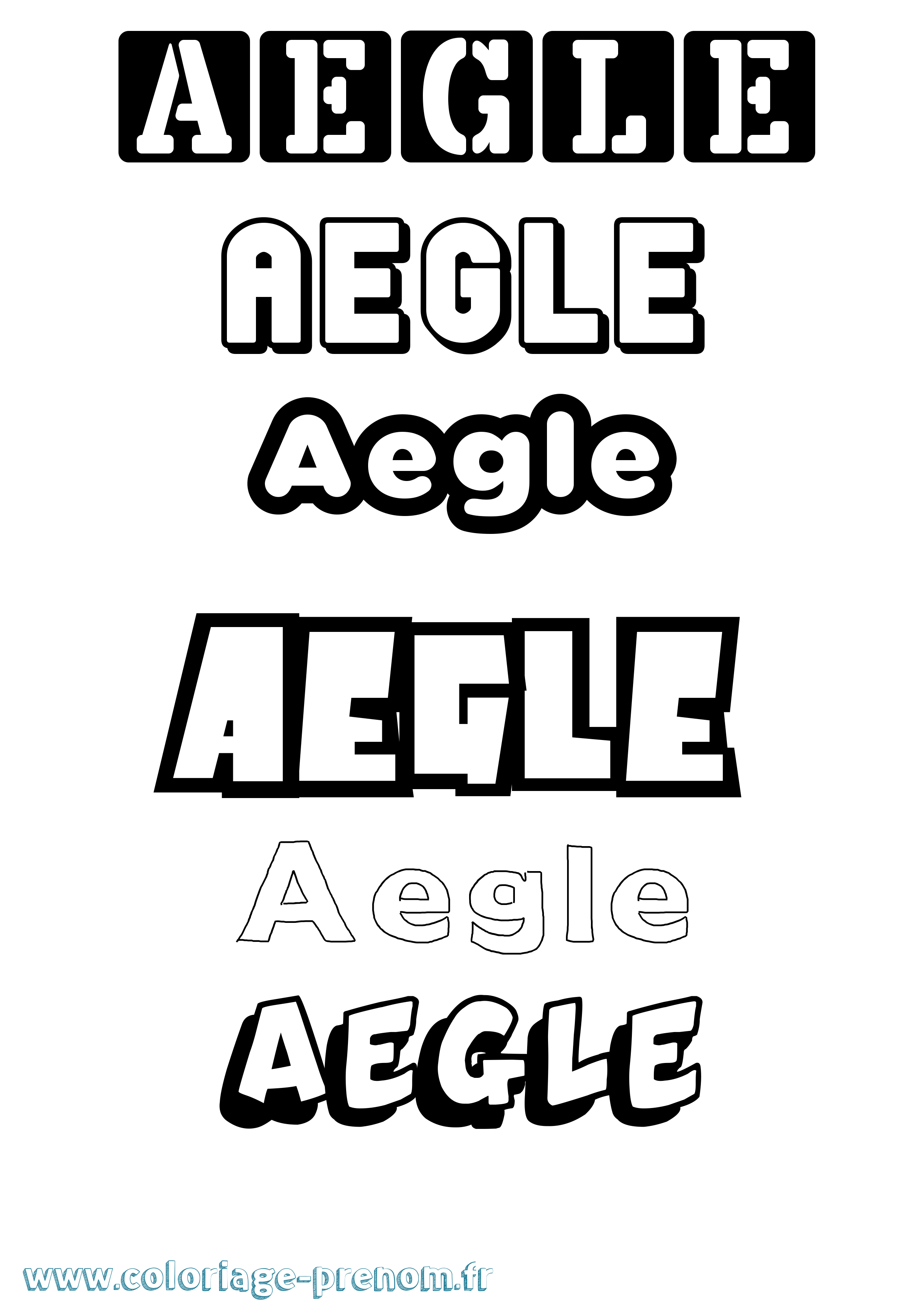Coloriage Aegle Simple Coloriage prénom Aegle Simple