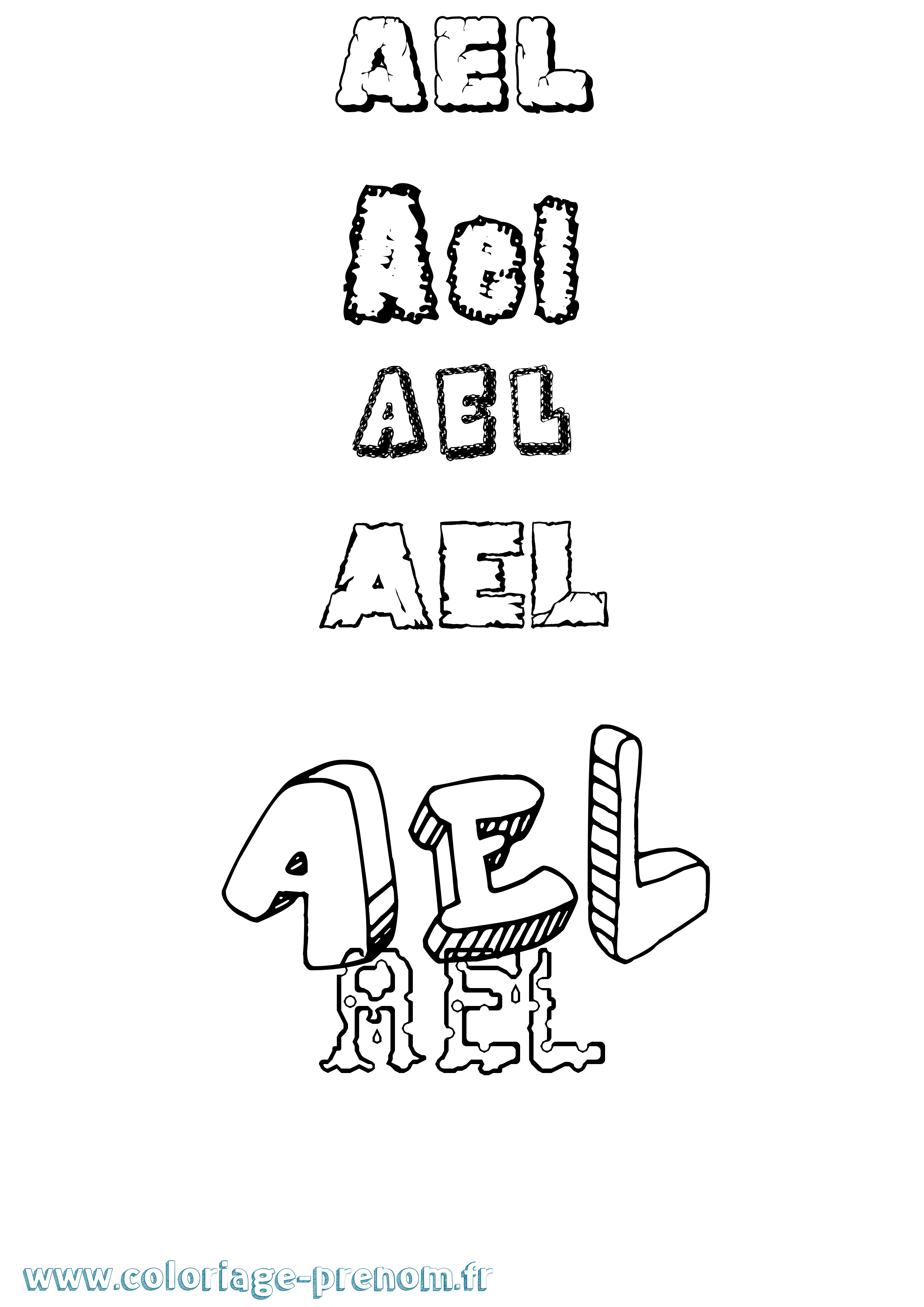 Coloriage Ael Destructuré Coloriage prénom Ael Destructuré