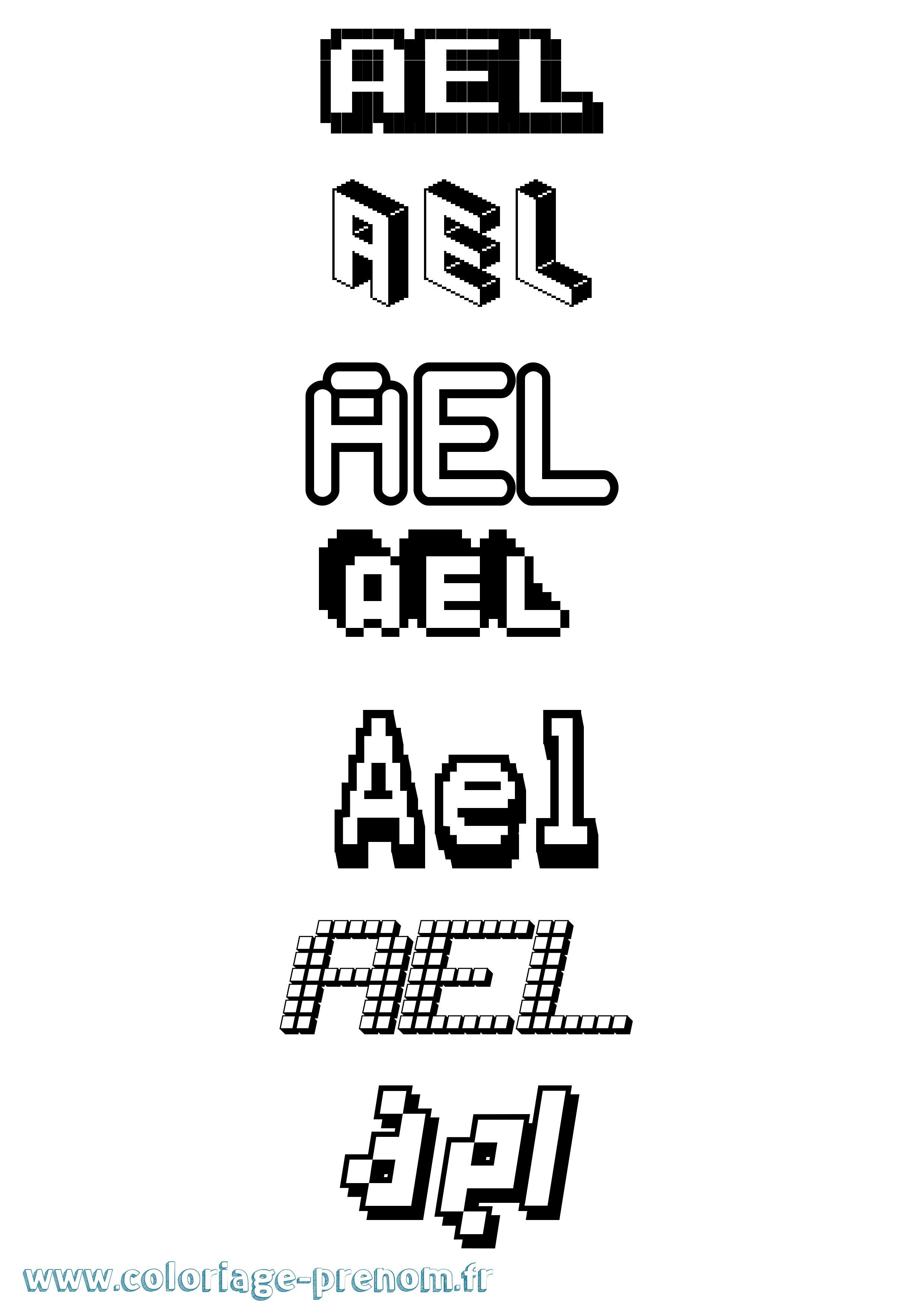 Coloriage Ael Pixel Coloriage prénom Ael Pixel
