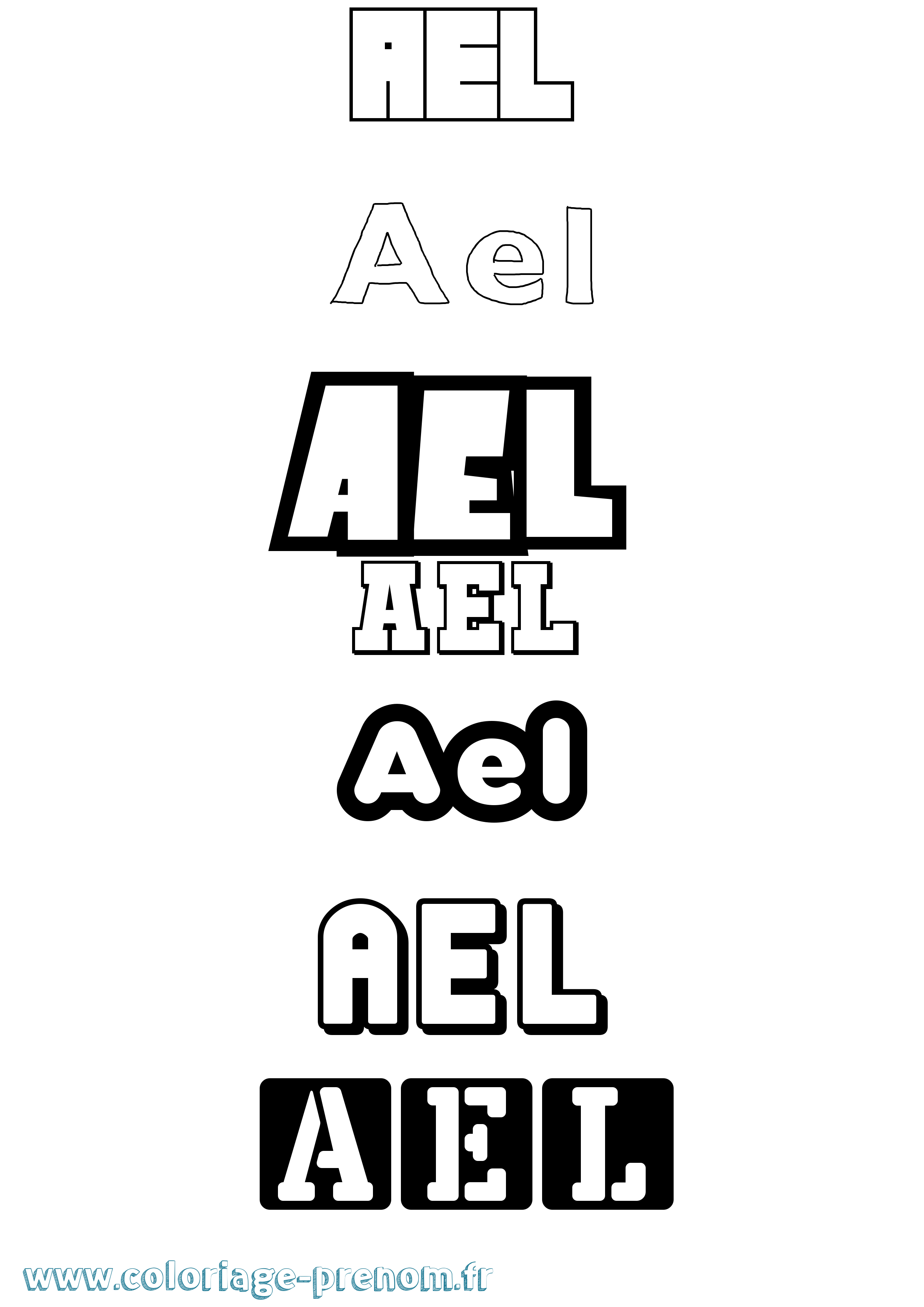 Coloriage Ael Simple Coloriage prénom Ael Simple