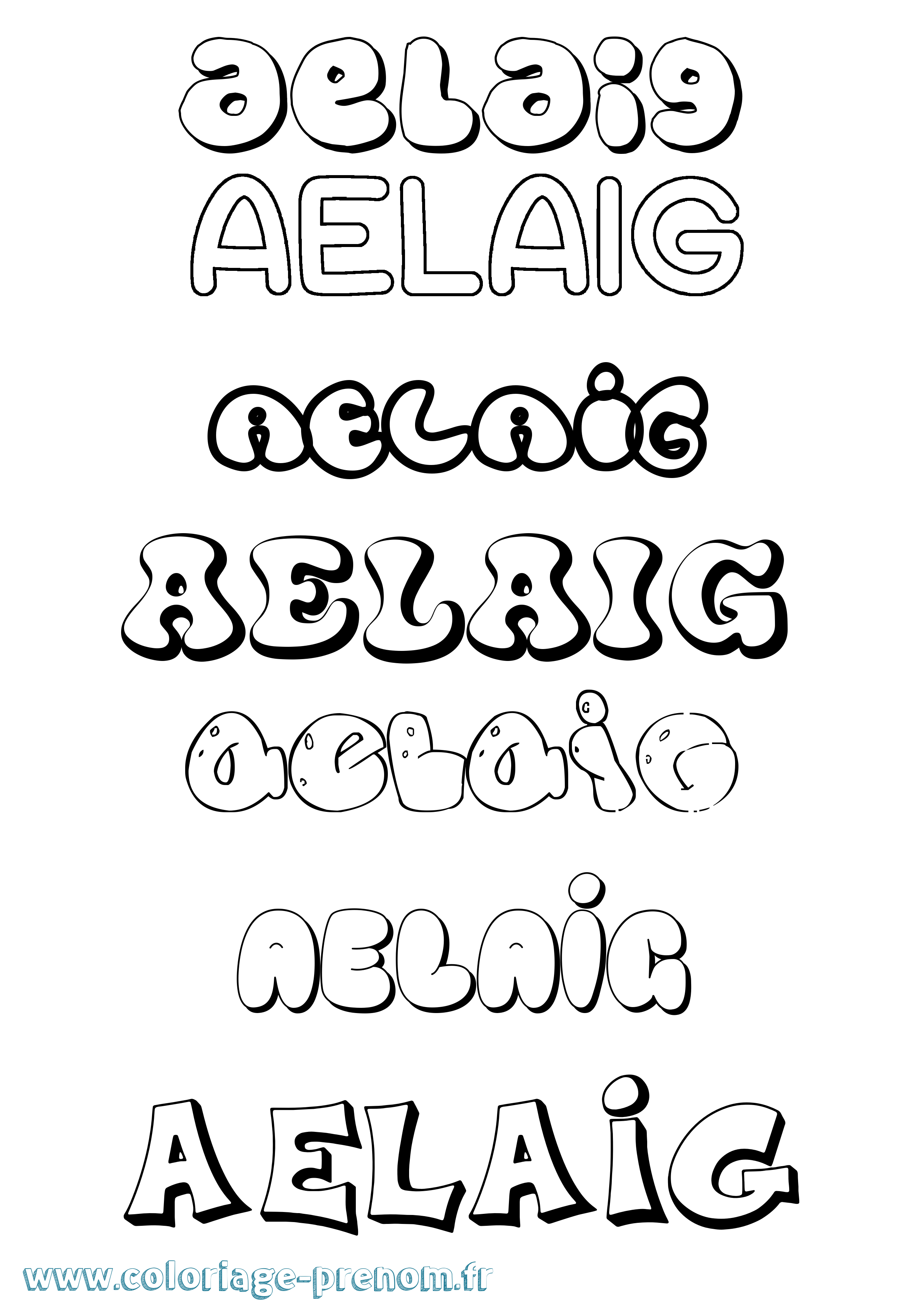Coloriage Aelaig Bubble Coloriage prénom Aelaig Bubble
