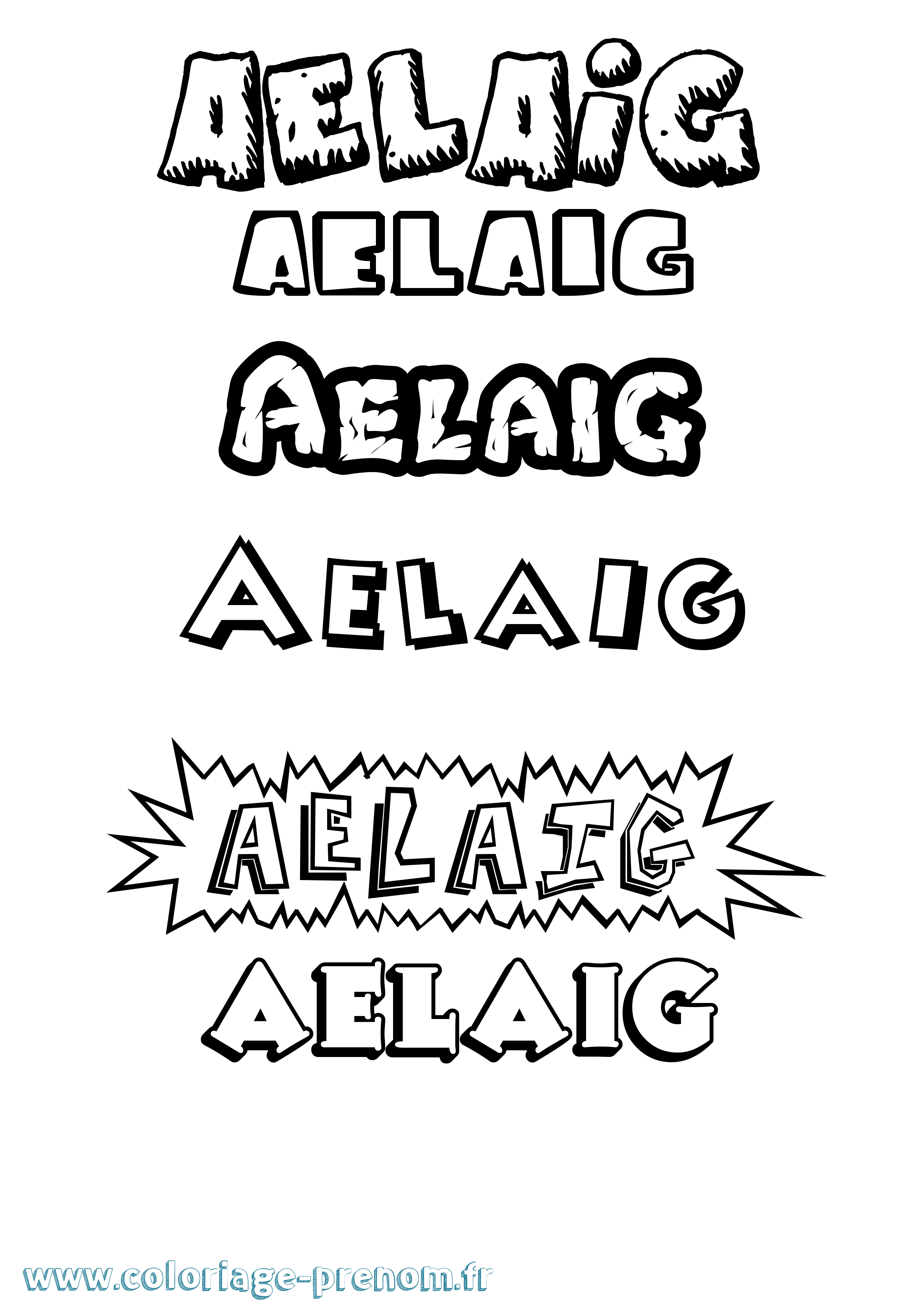 Coloriage Aelaig Dessin Animé Coloriage prénom Aelaig Dessin Animé