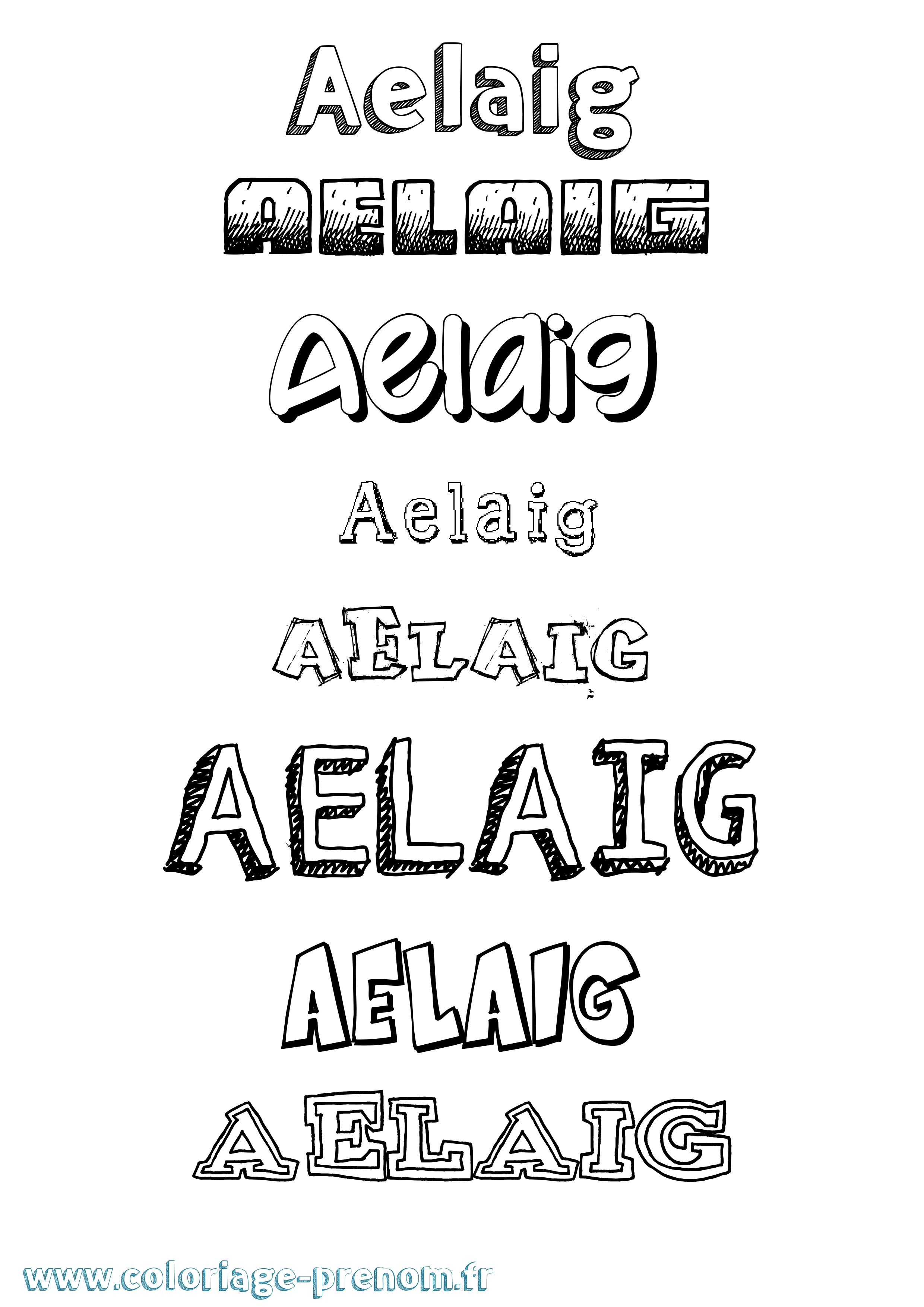Coloriage Aelaig Dessiné Coloriage prénom Aelaig Dessiné