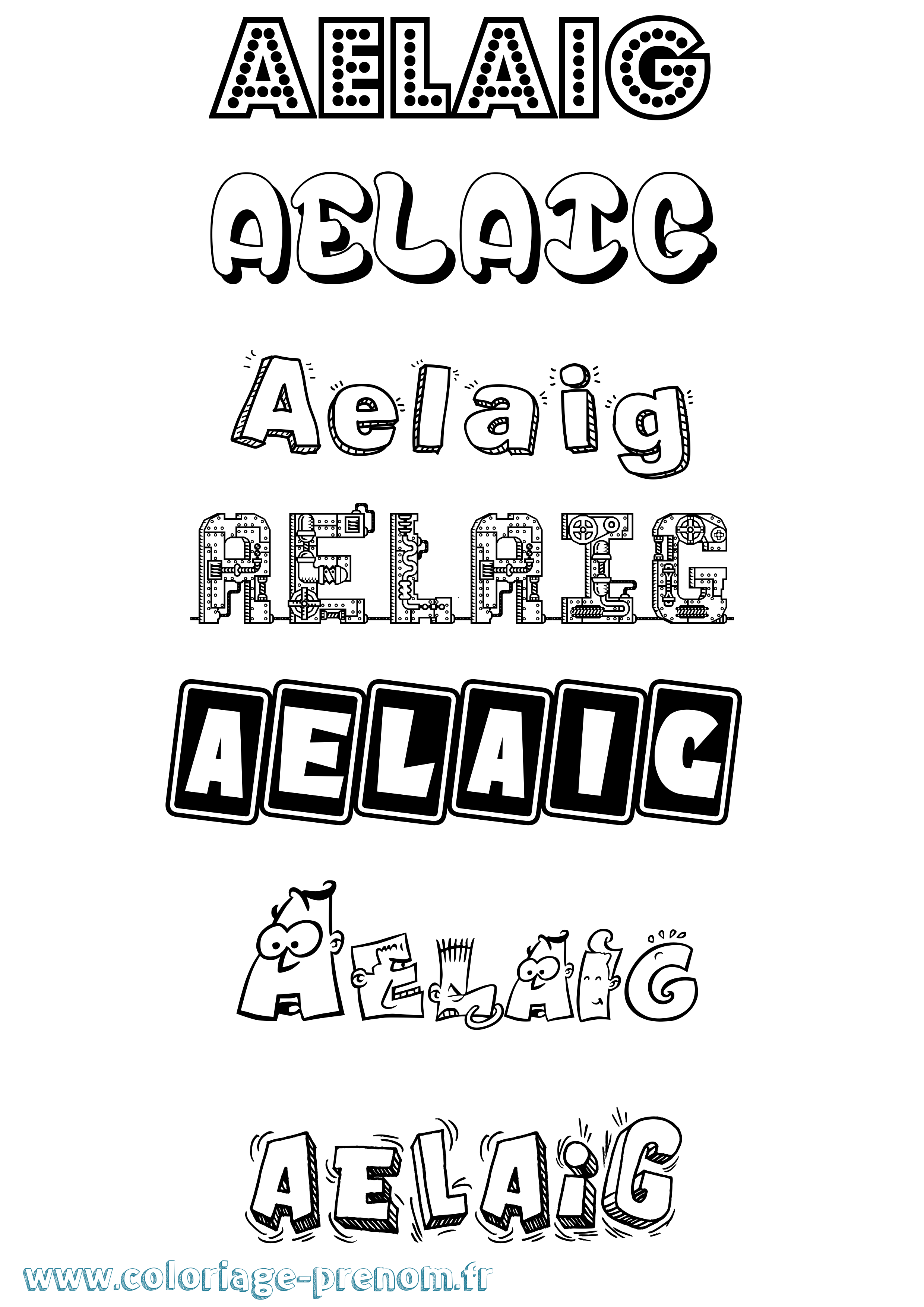 Coloriage Aelaig Fun Coloriage prénom Aelaig Fun