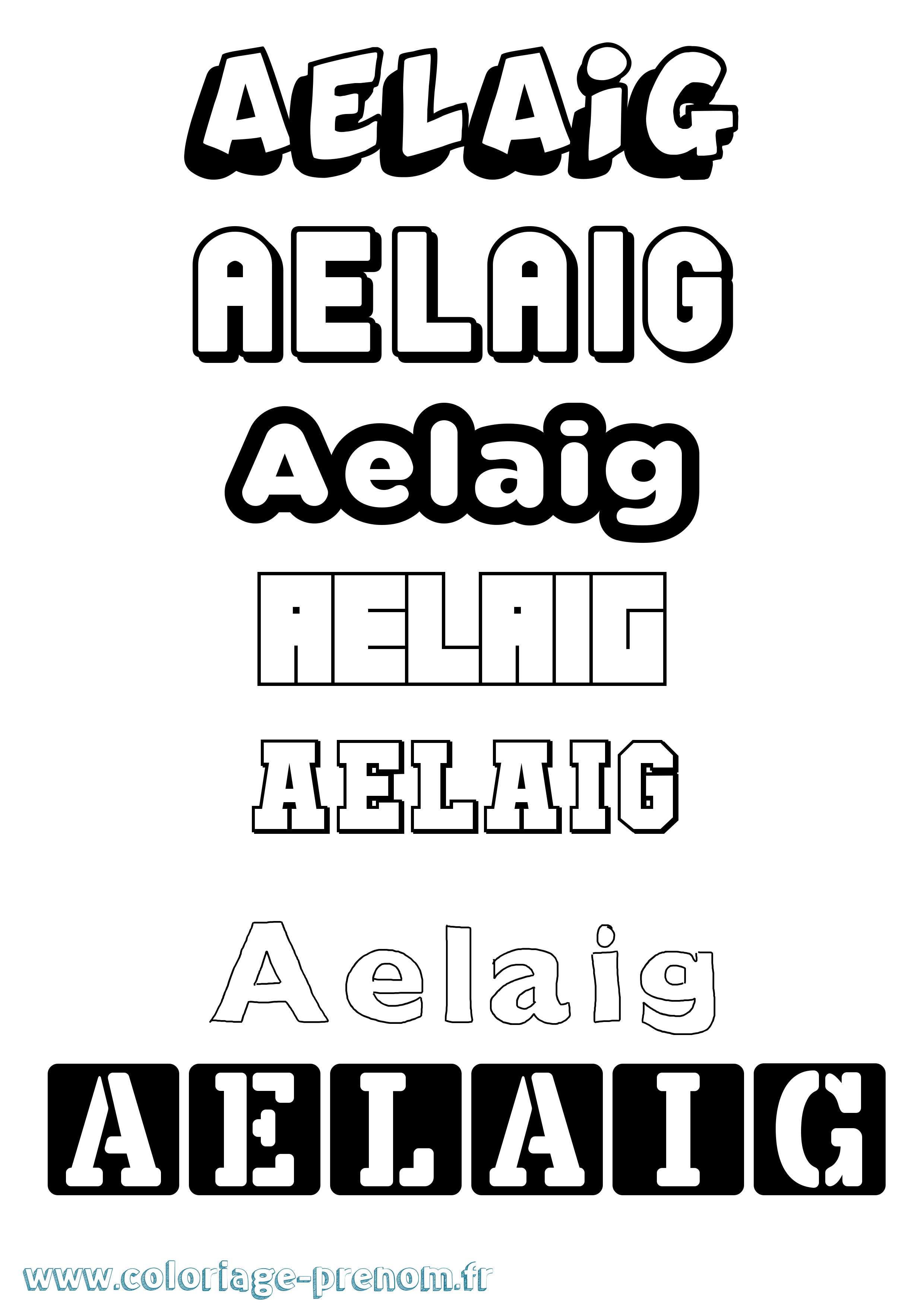 Coloriage prénom Aelaig Simple