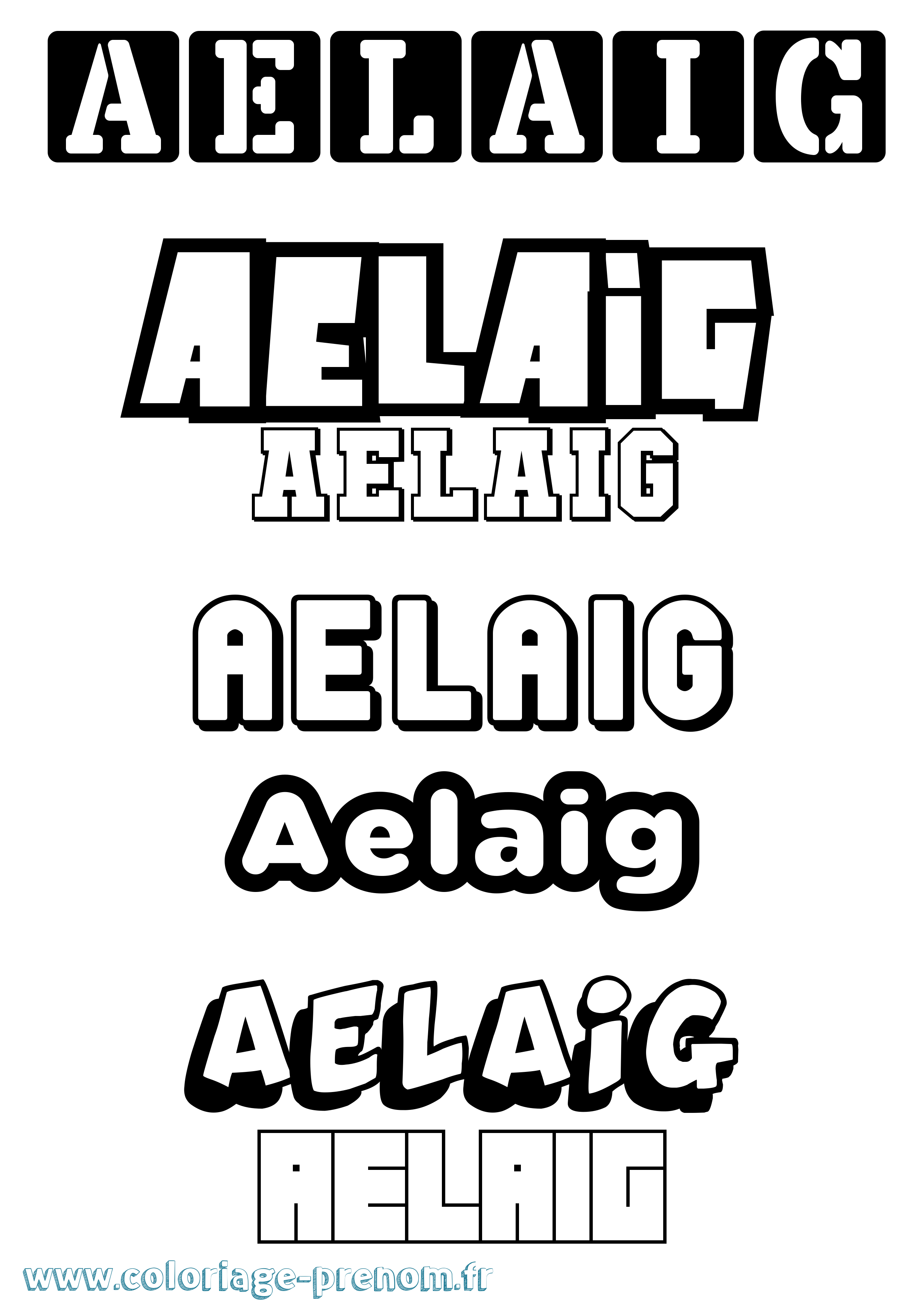 Coloriage Aelaig Simple Coloriage prénom Aelaig Simple