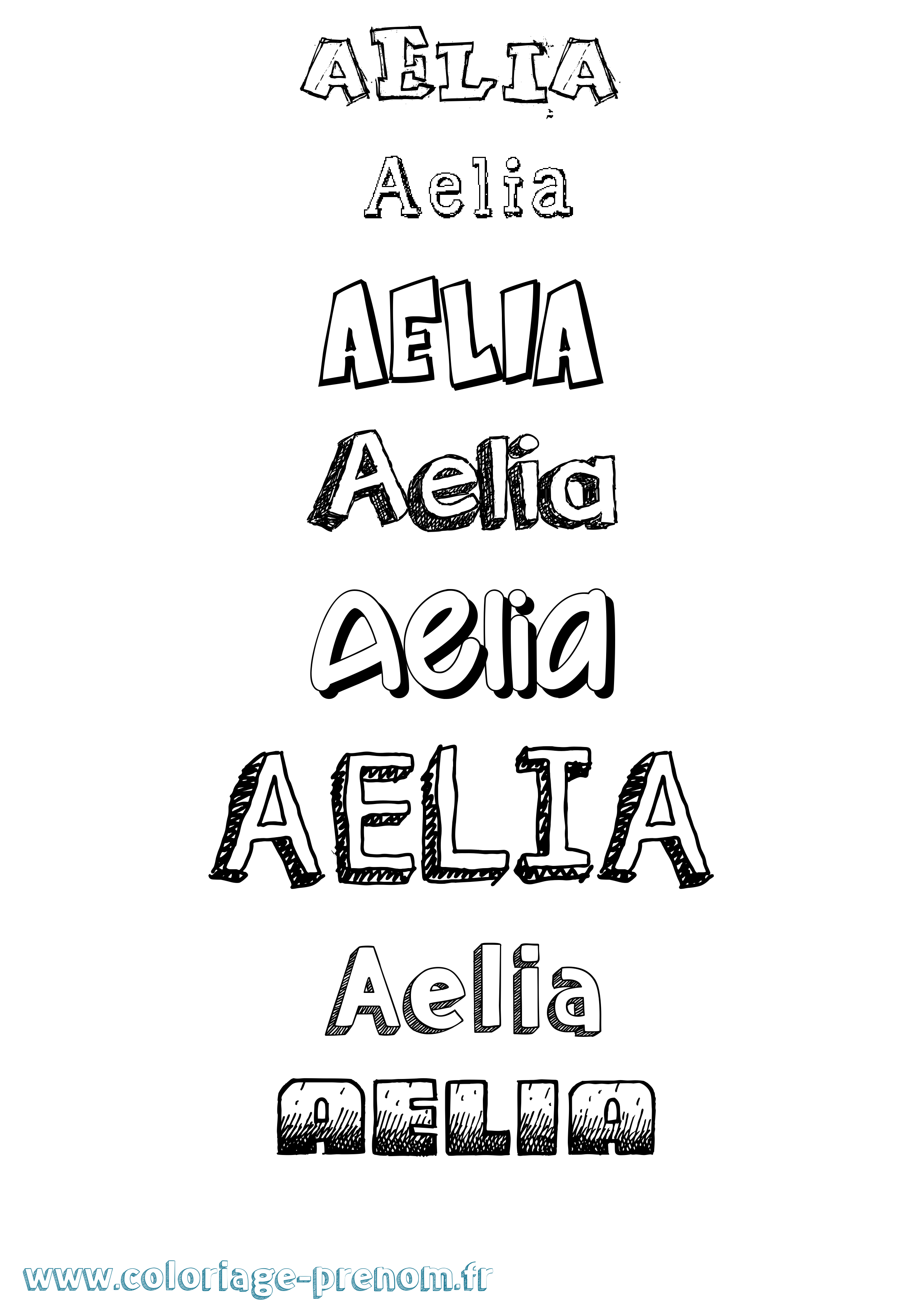 Coloriage prénom Aelia Dessiné