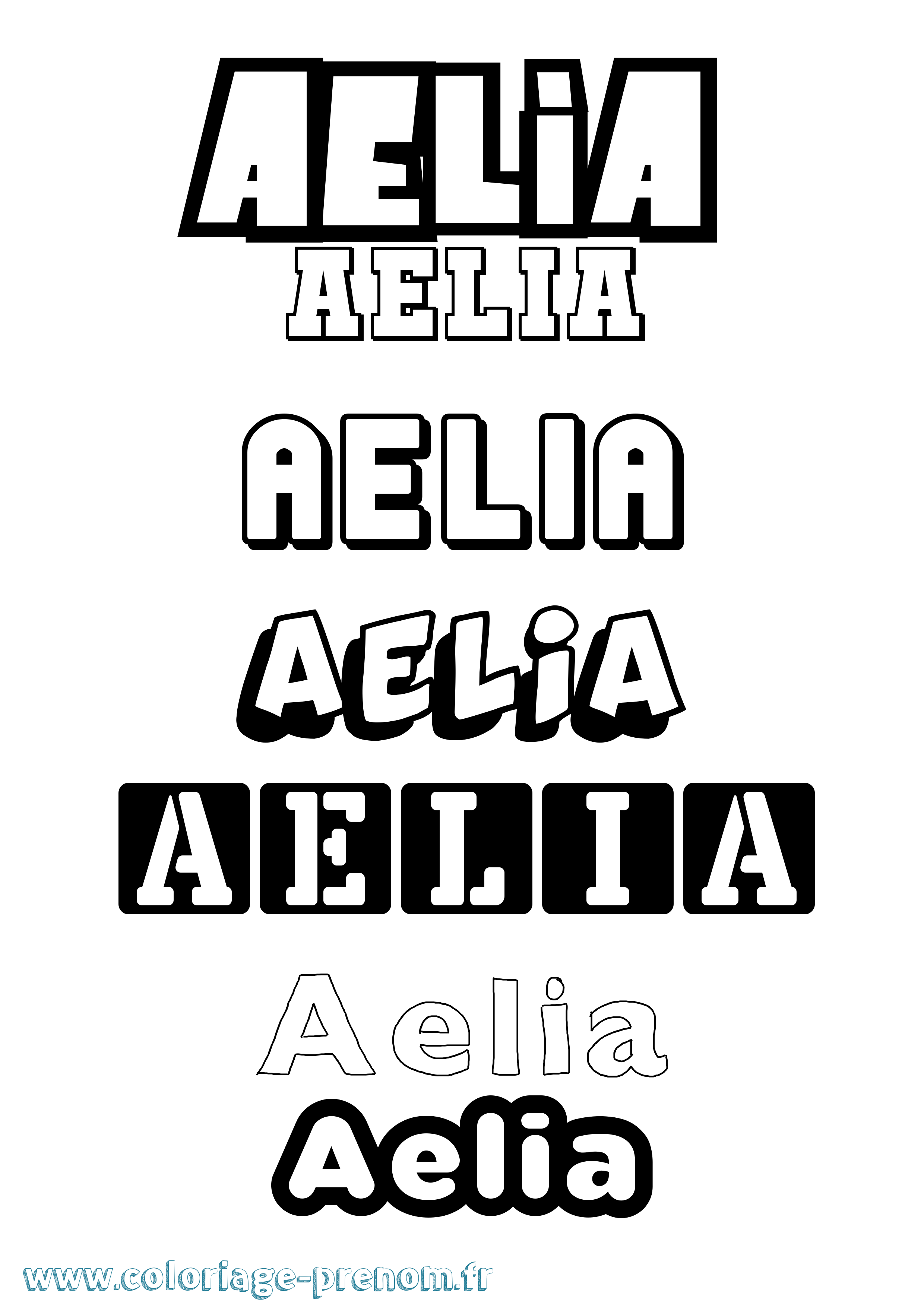 Coloriage prénom Aelia Simple