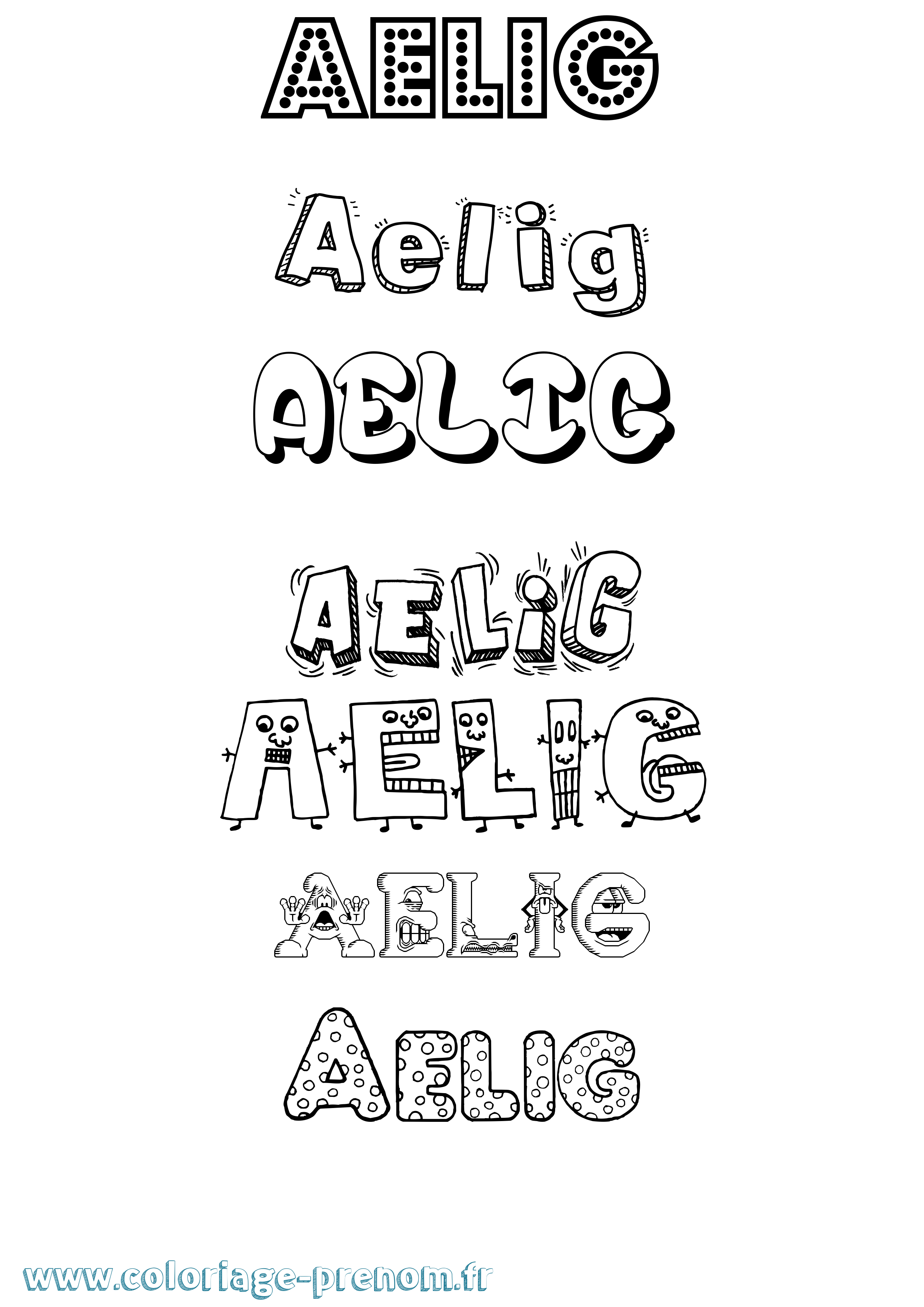 Coloriage prénom Aelig Fun