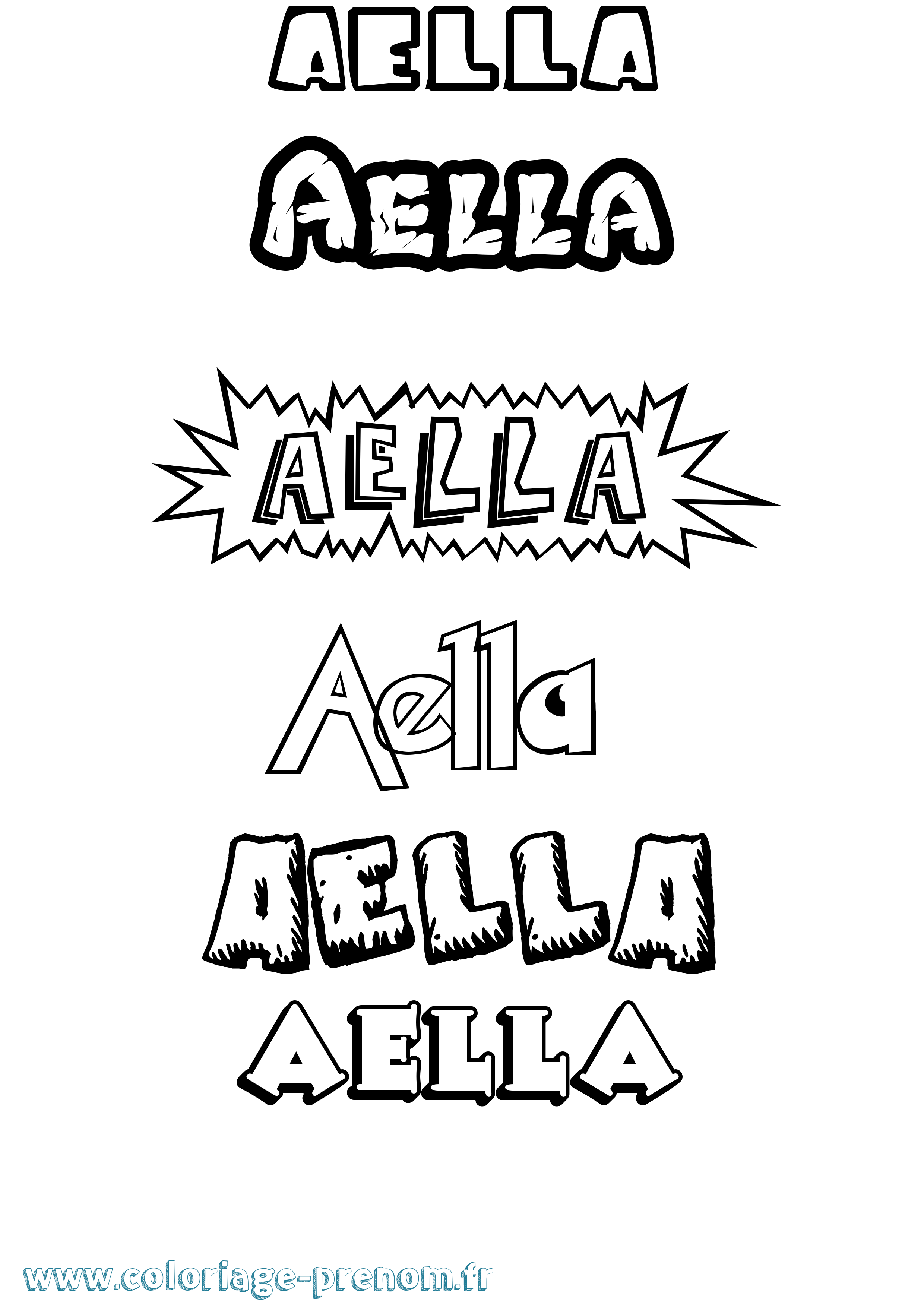 Coloriage prénom Aella Dessin Animé