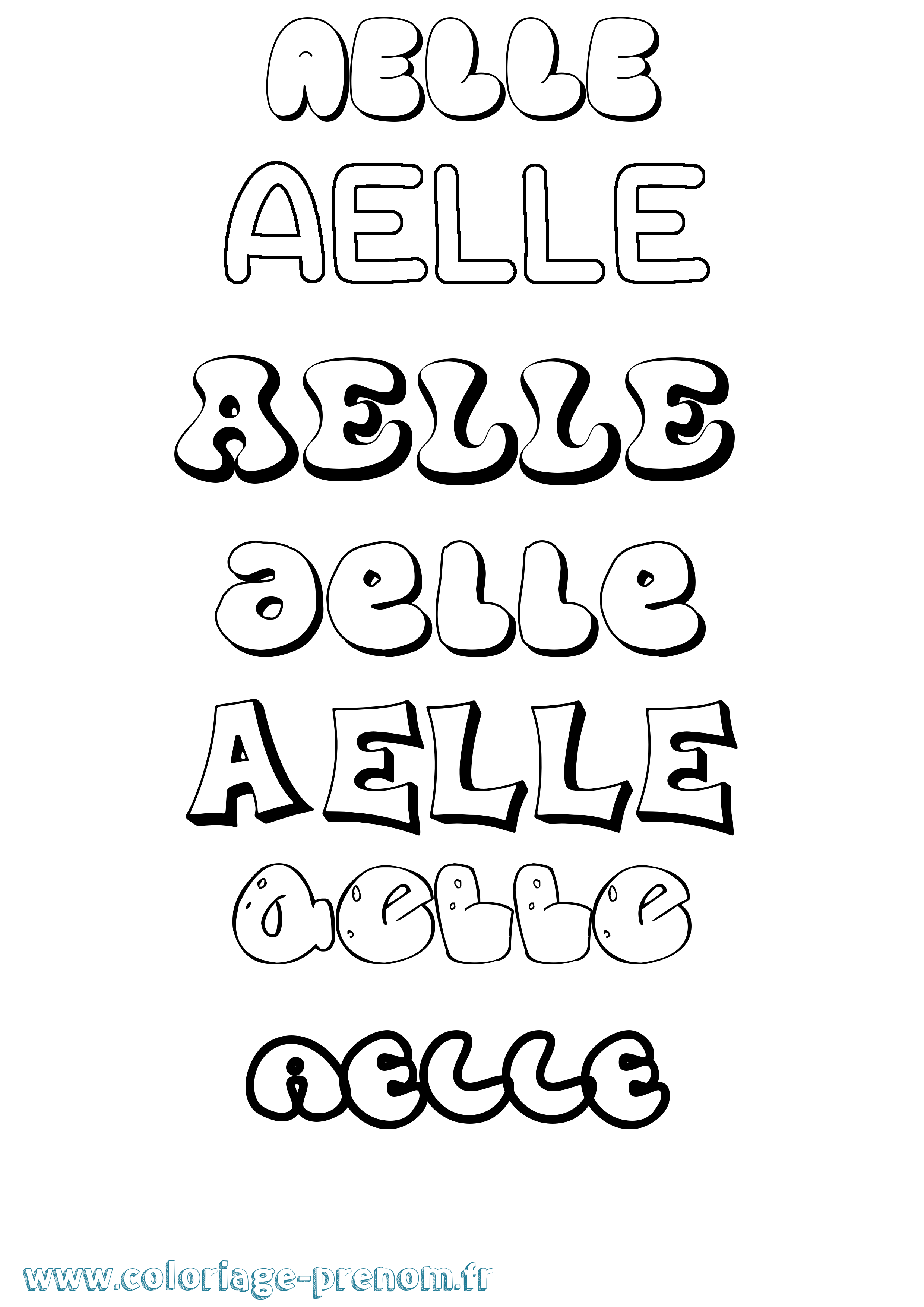 Coloriage Aelle Bubble Coloriage prénom Aelle Bubble