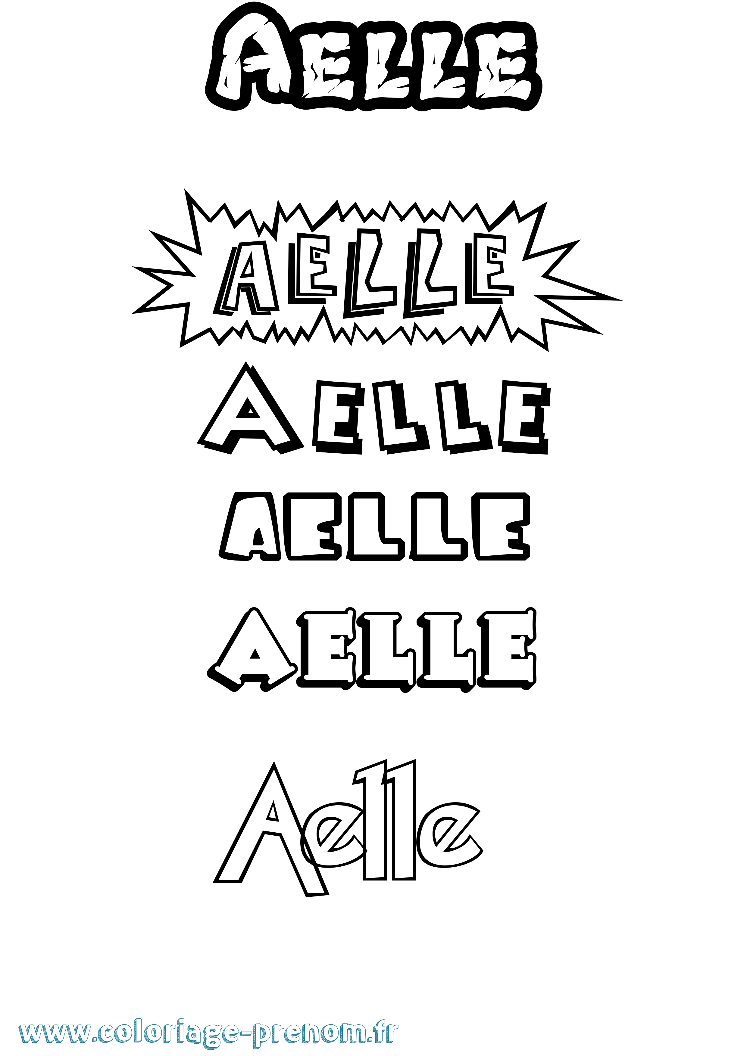 Coloriage Aelle Dessin Animé Coloriage prénom Aelle Dessin Animé