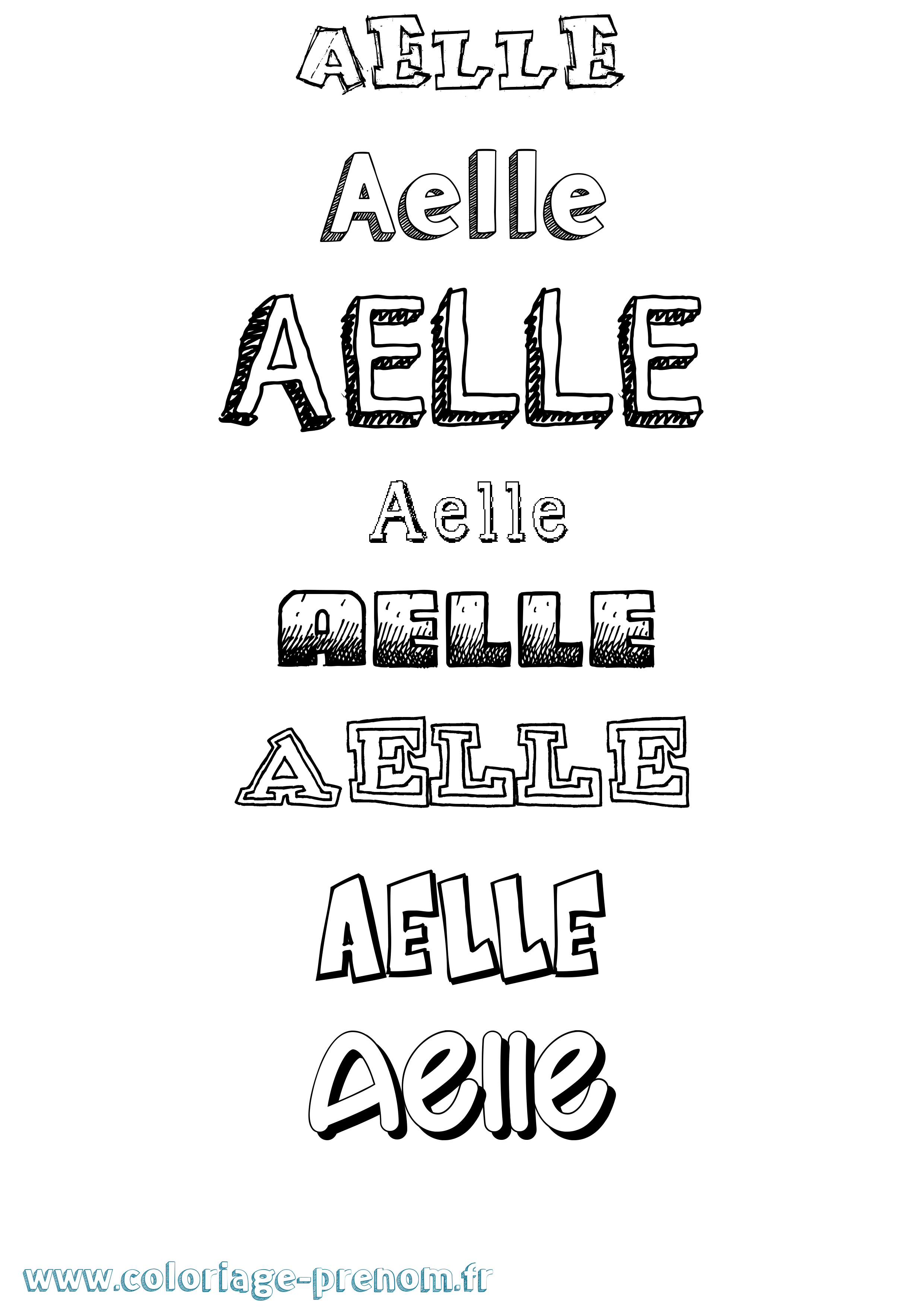 Coloriage Aelle Dessiné Coloriage prénom Aelle Dessiné