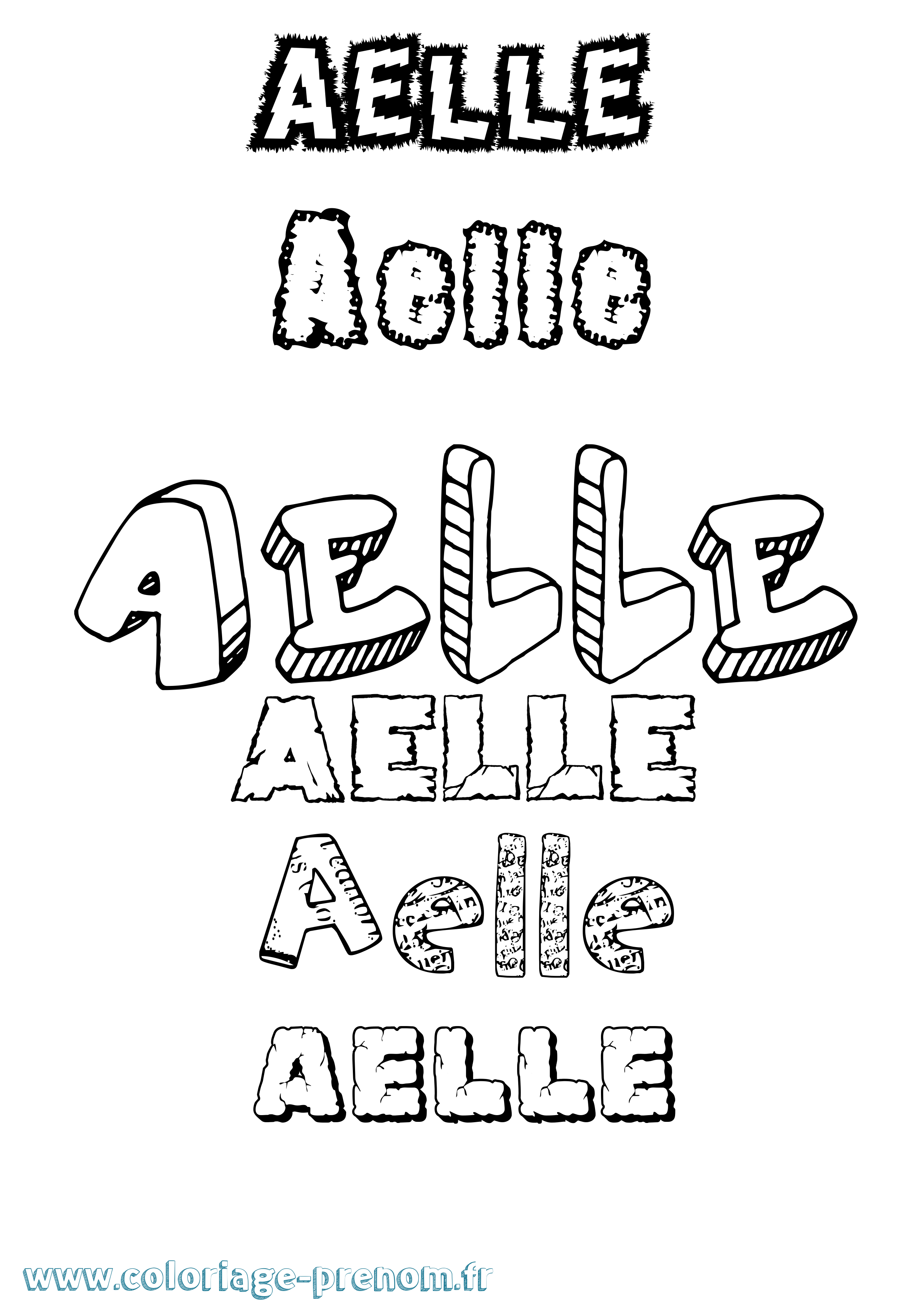 Coloriage Aelle Destructuré Coloriage prénom Aelle Destructuré