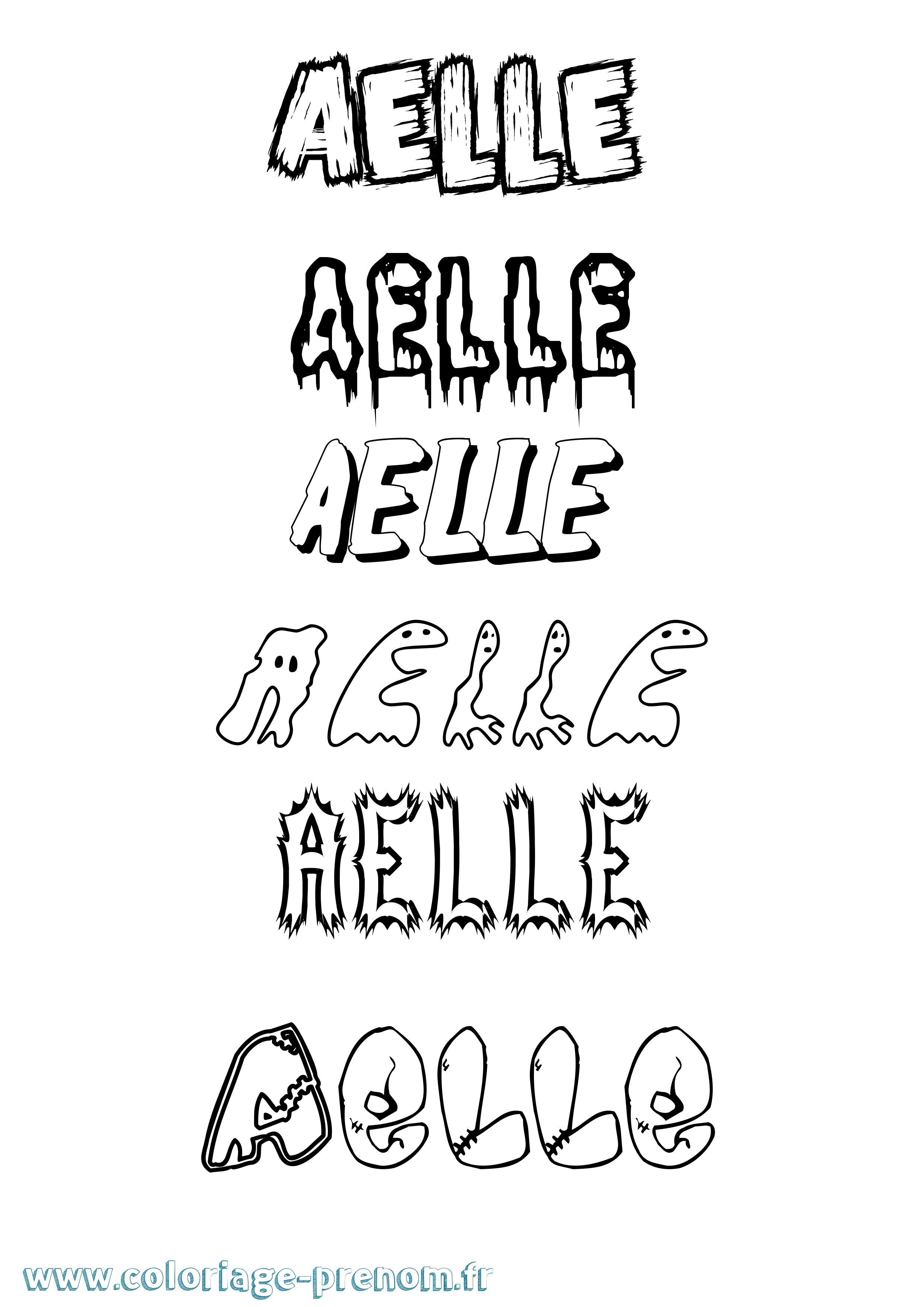Coloriage Aelle Frisson Coloriage prénom Aelle Frisson