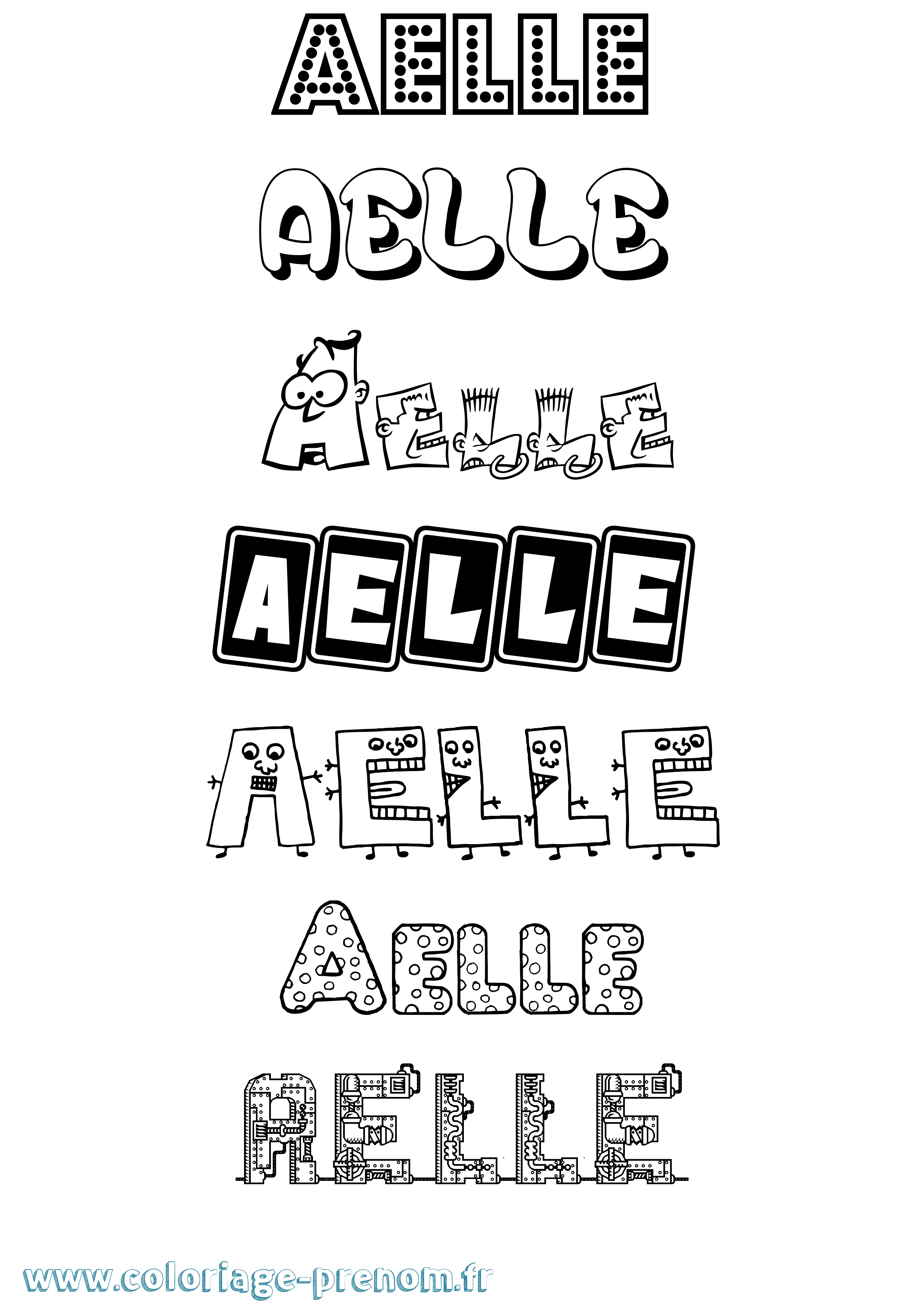 Coloriage Aelle Fun Coloriage prénom Aelle Fun