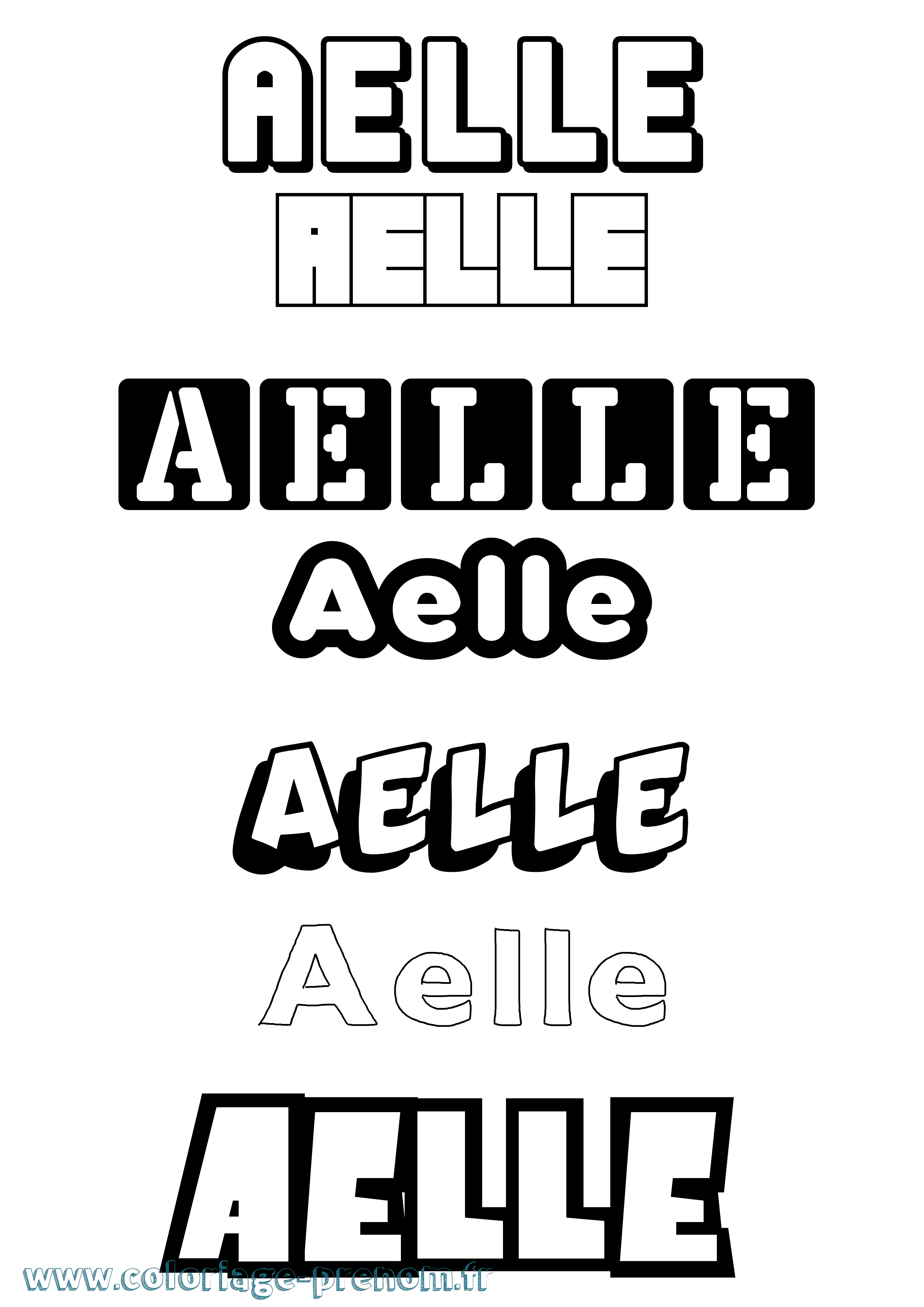 Coloriage Aelle Simple Coloriage prénom Aelle Simple