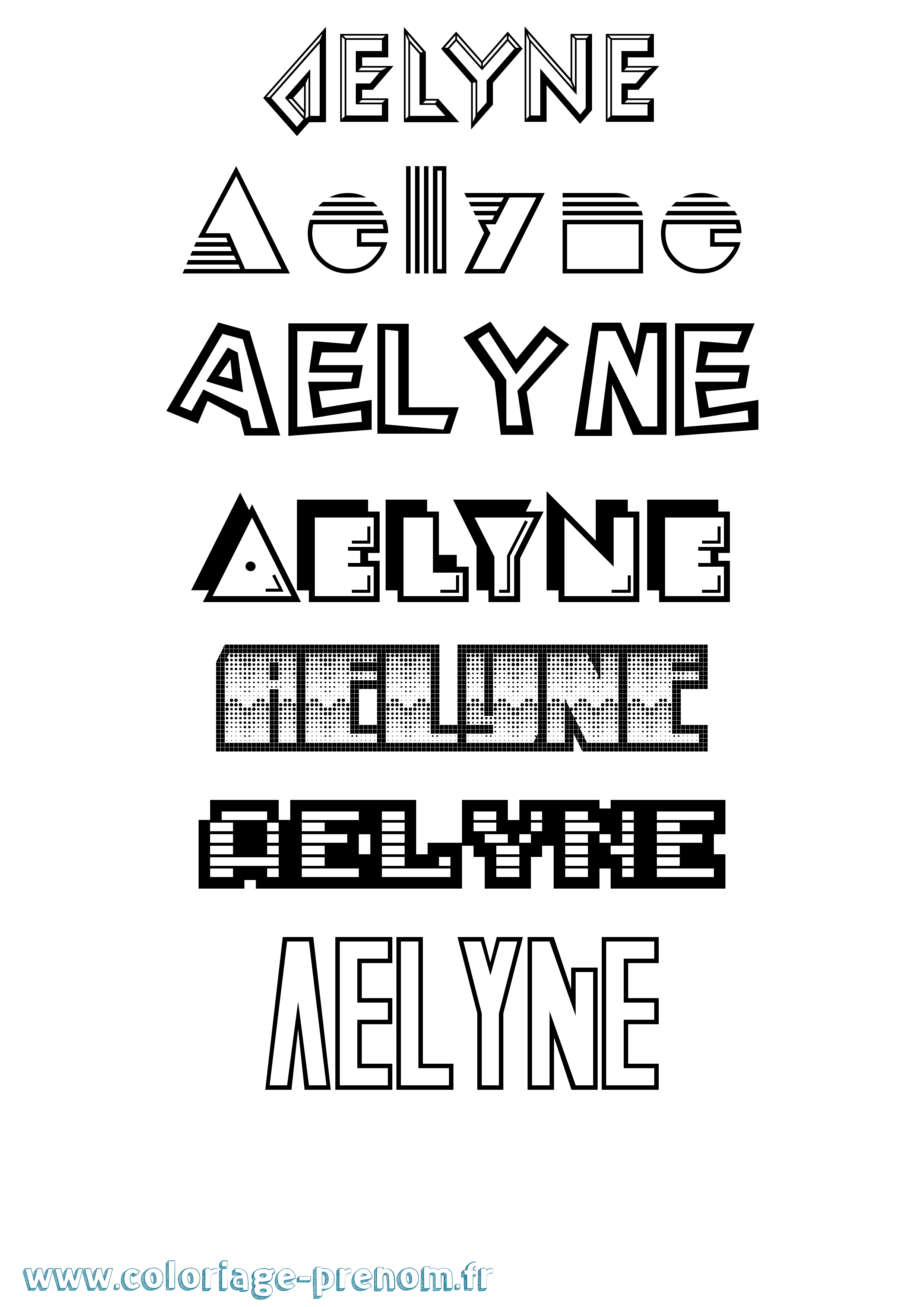 Coloriage prénom Aelyne Jeux Vidéos