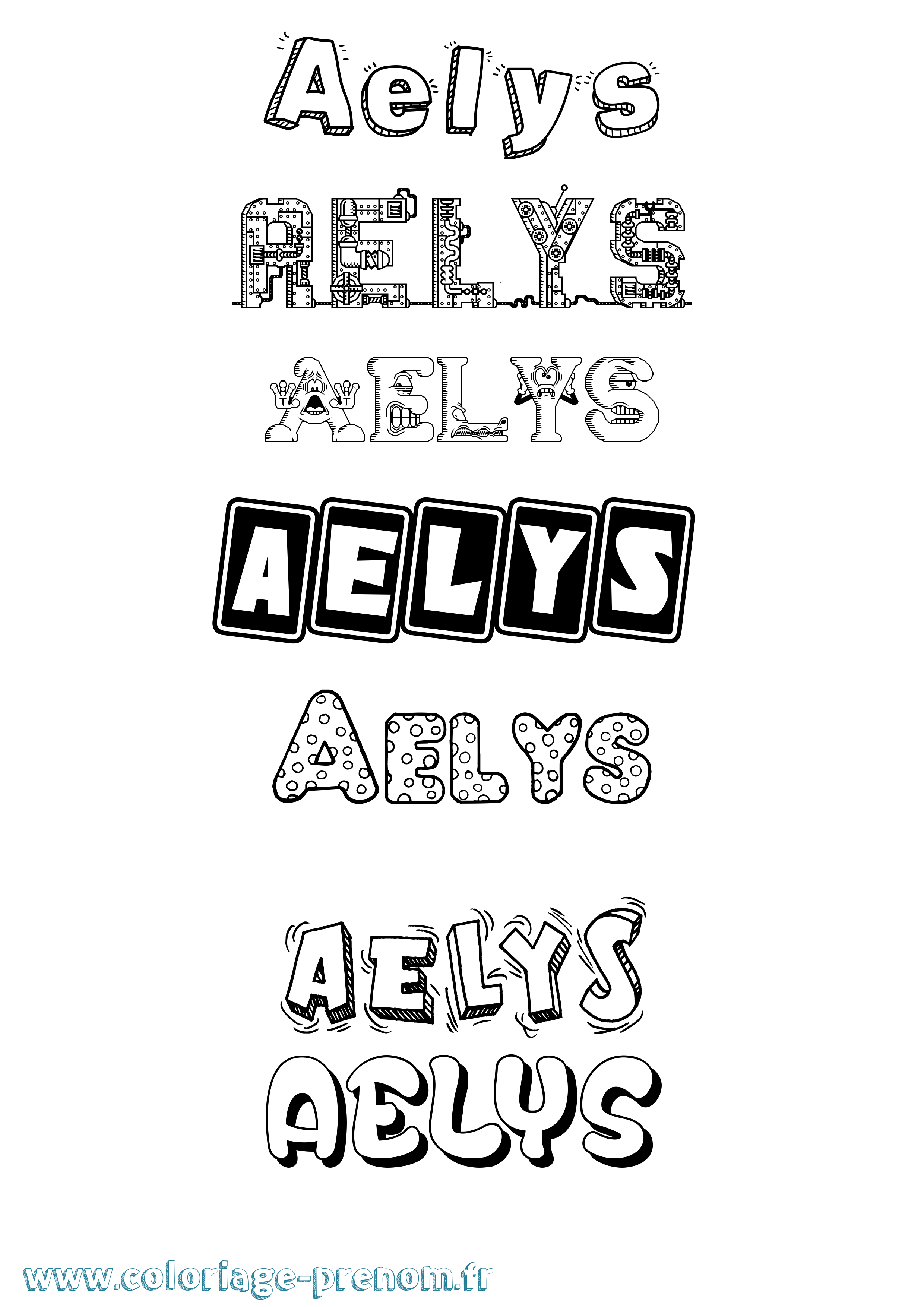 Coloriage prénom Aelys Fun