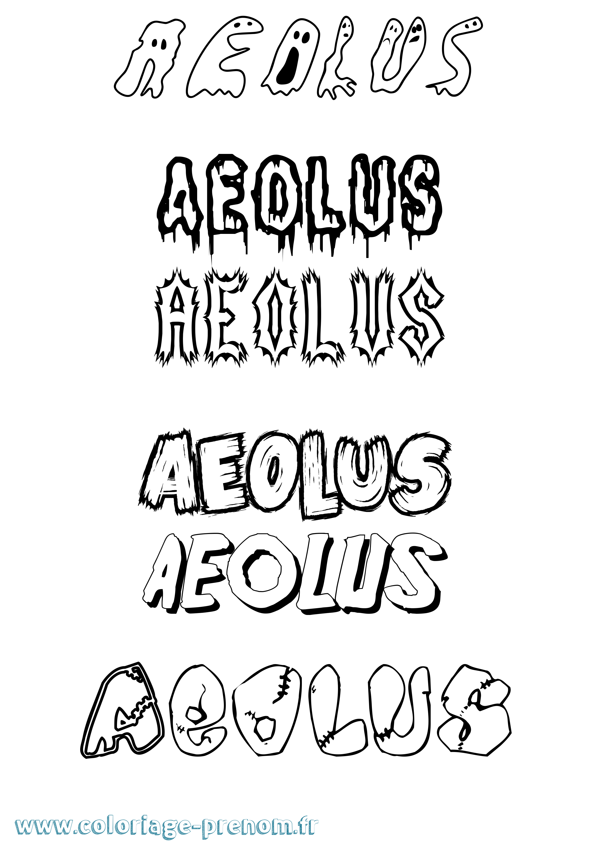 Coloriage prénom Aeolus Frisson