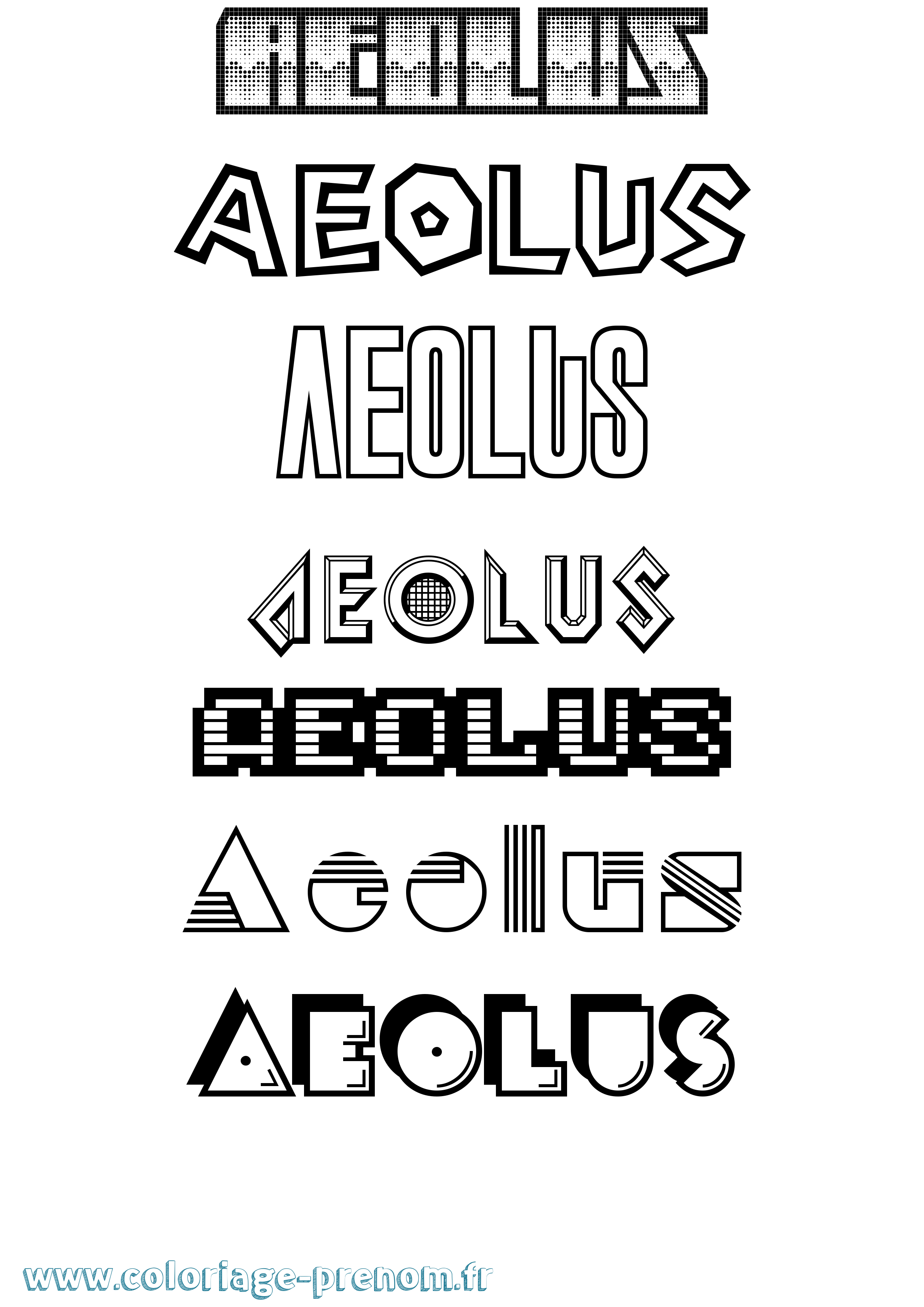Coloriage prénom Aeolus Jeux Vidéos