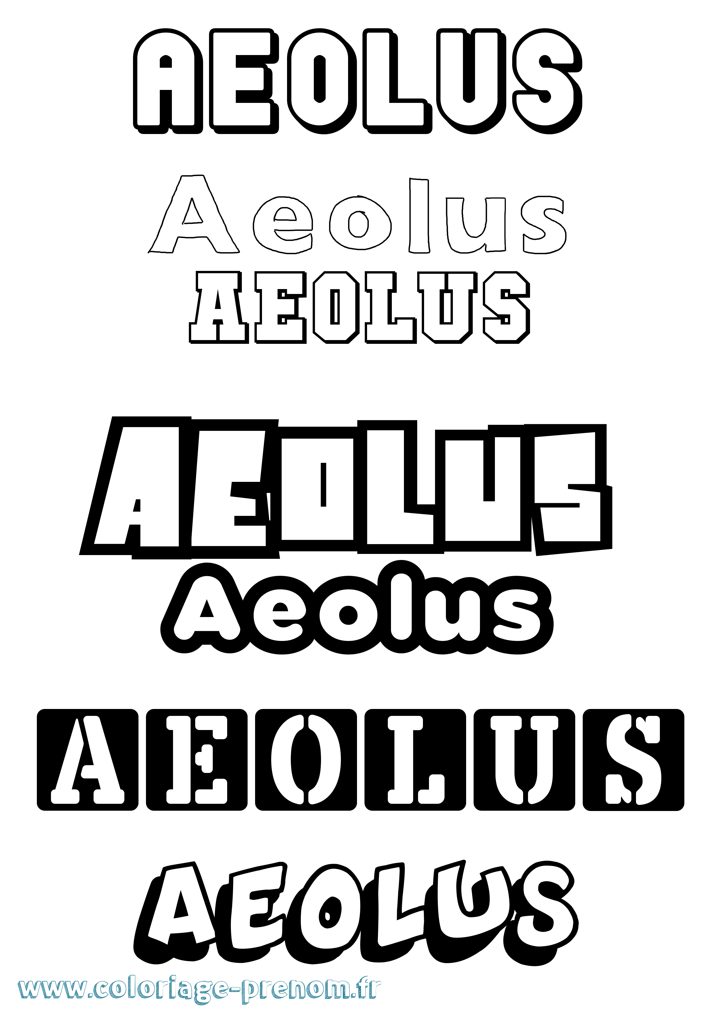 Coloriage prénom Aeolus Simple