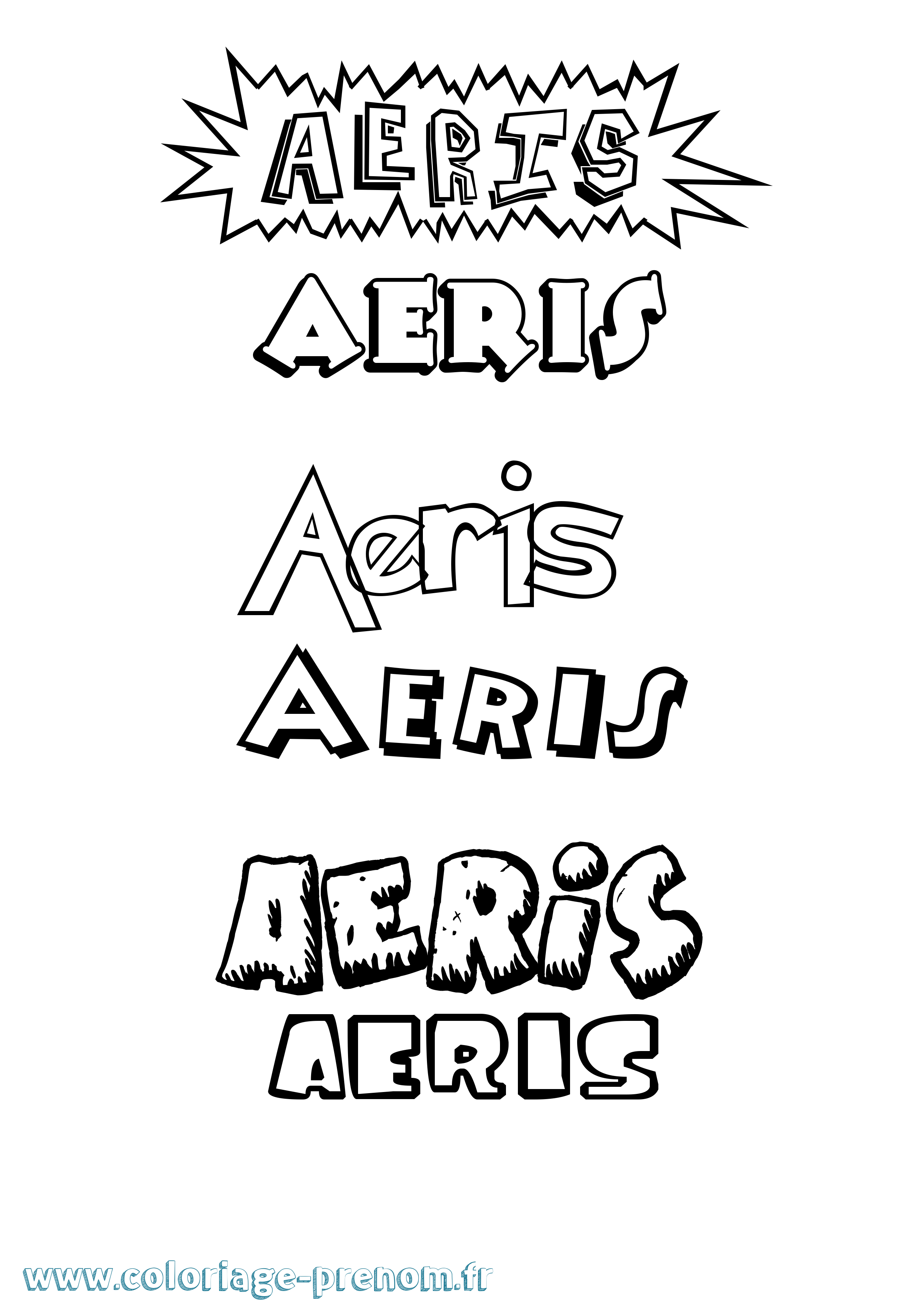 Coloriage Aeris Dessin Animé Coloriage prénom Aeris Dessin Animé