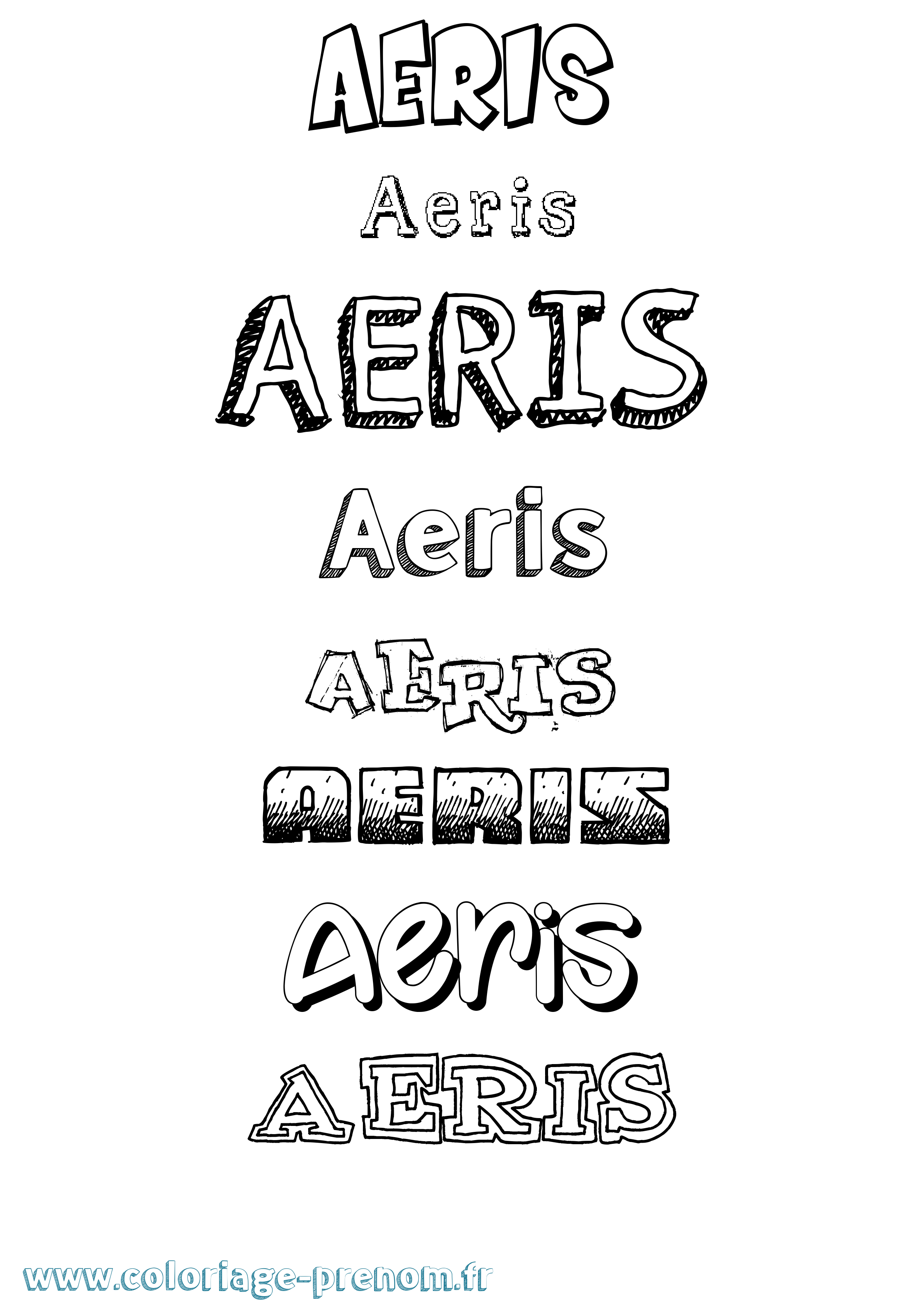 Coloriage Aeris Dessiné Coloriage prénom Aeris Dessiné