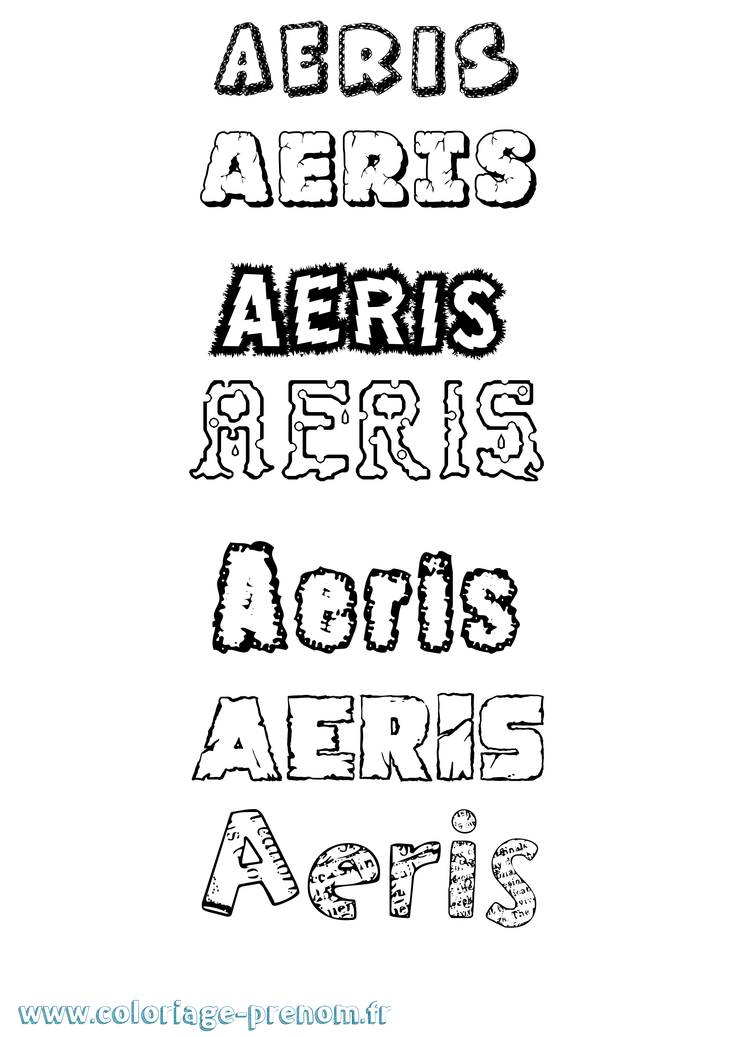 Coloriage Aeris Destructuré Coloriage prénom Aeris Destructuré