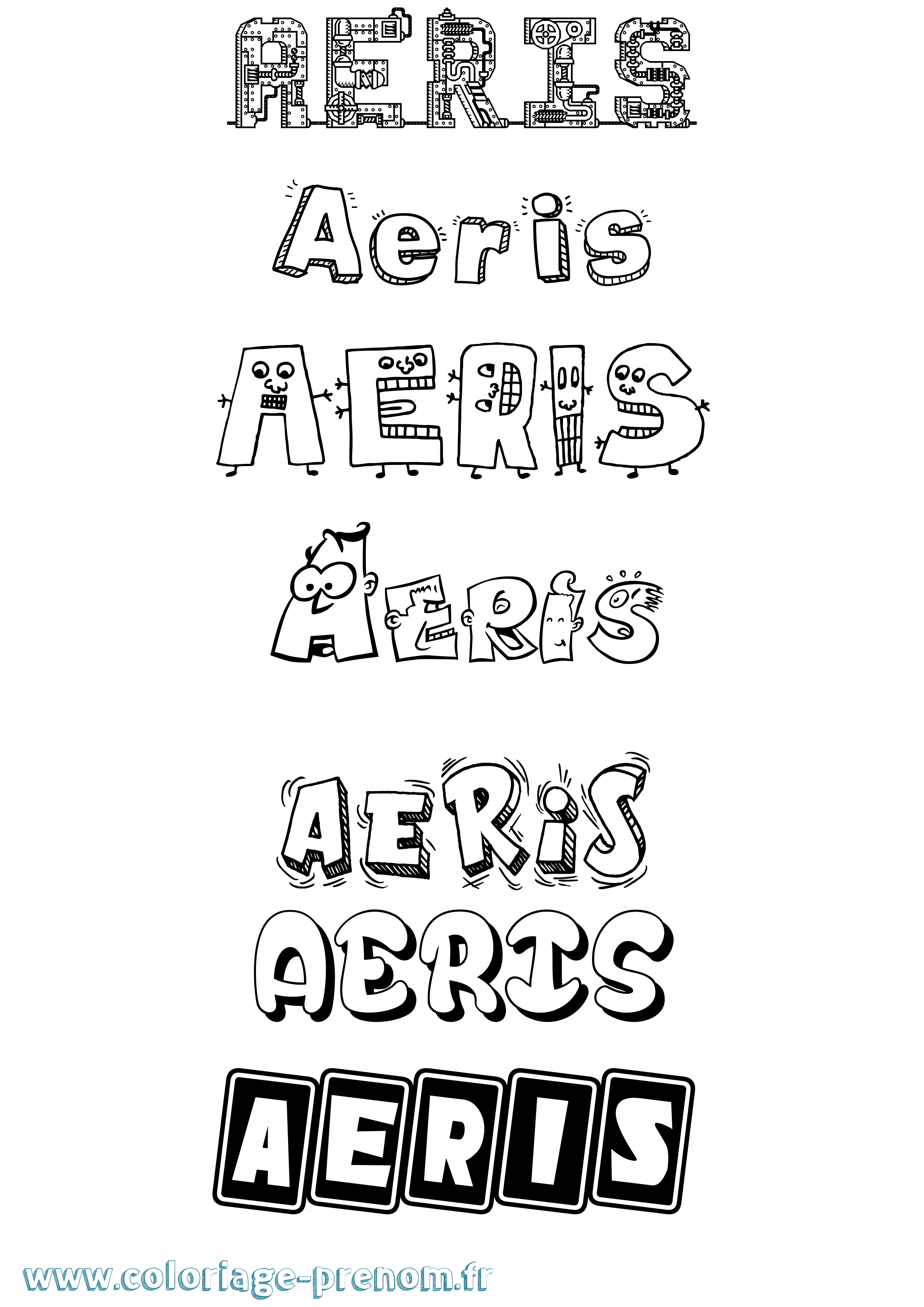Coloriage prénom Aeris Fun