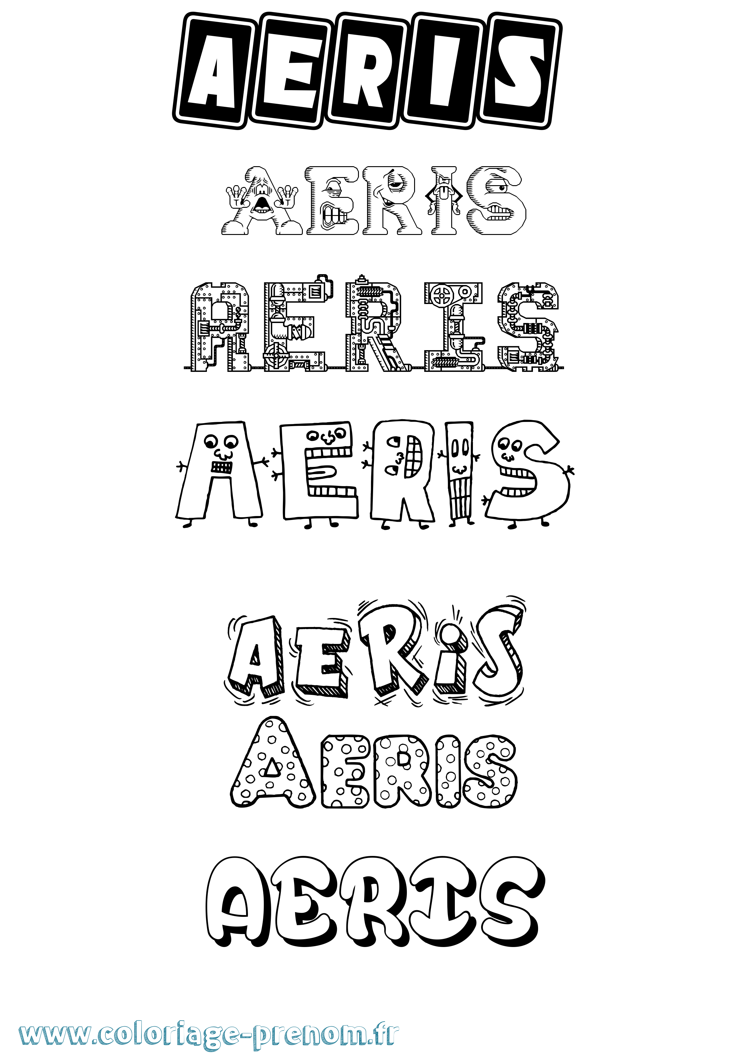 Coloriage Aeris Fun Coloriage prénom Aeris Fun