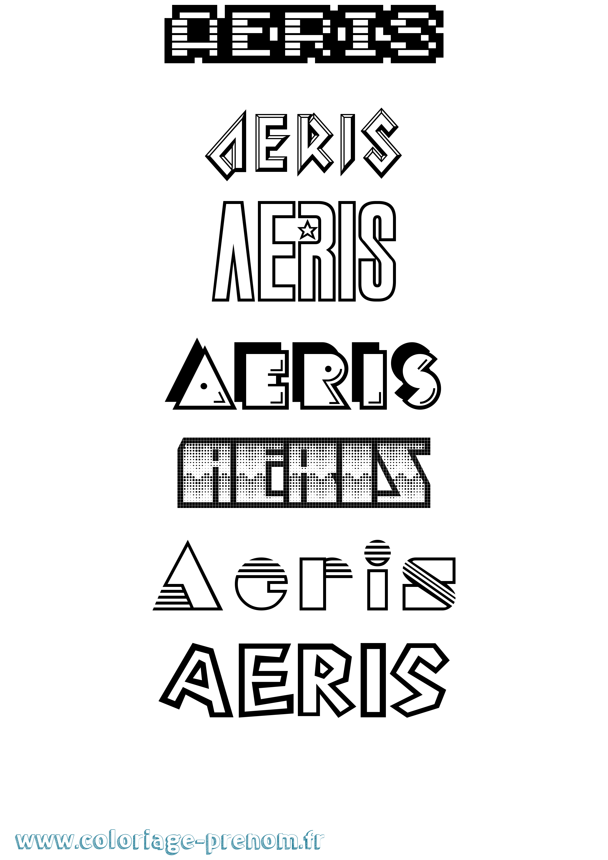 Coloriage Aeris Jeux Vidéos Coloriage prénom Aeris Jeux Vidéos