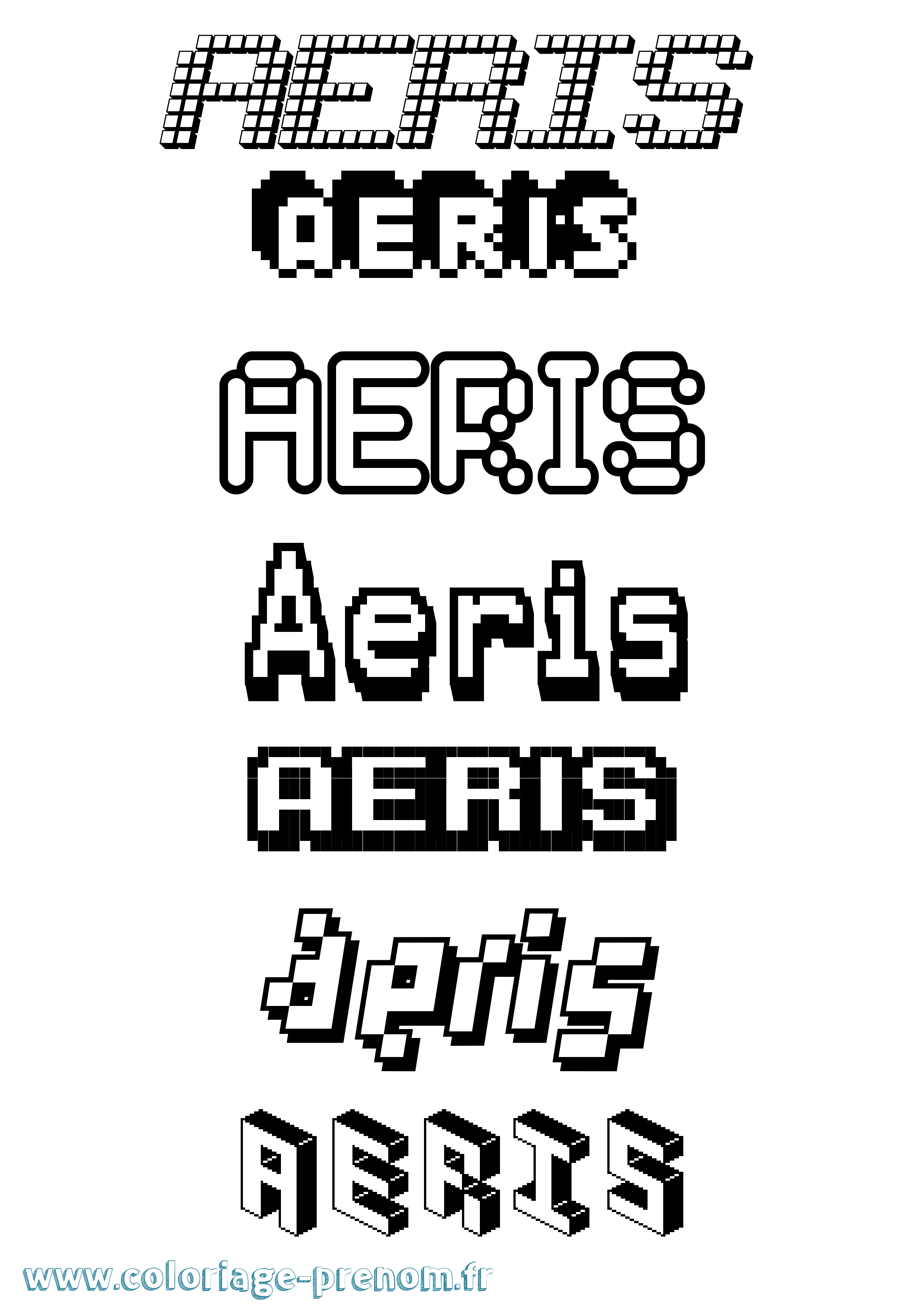 Coloriage Aeris Pixel Coloriage prénom Aeris Pixel