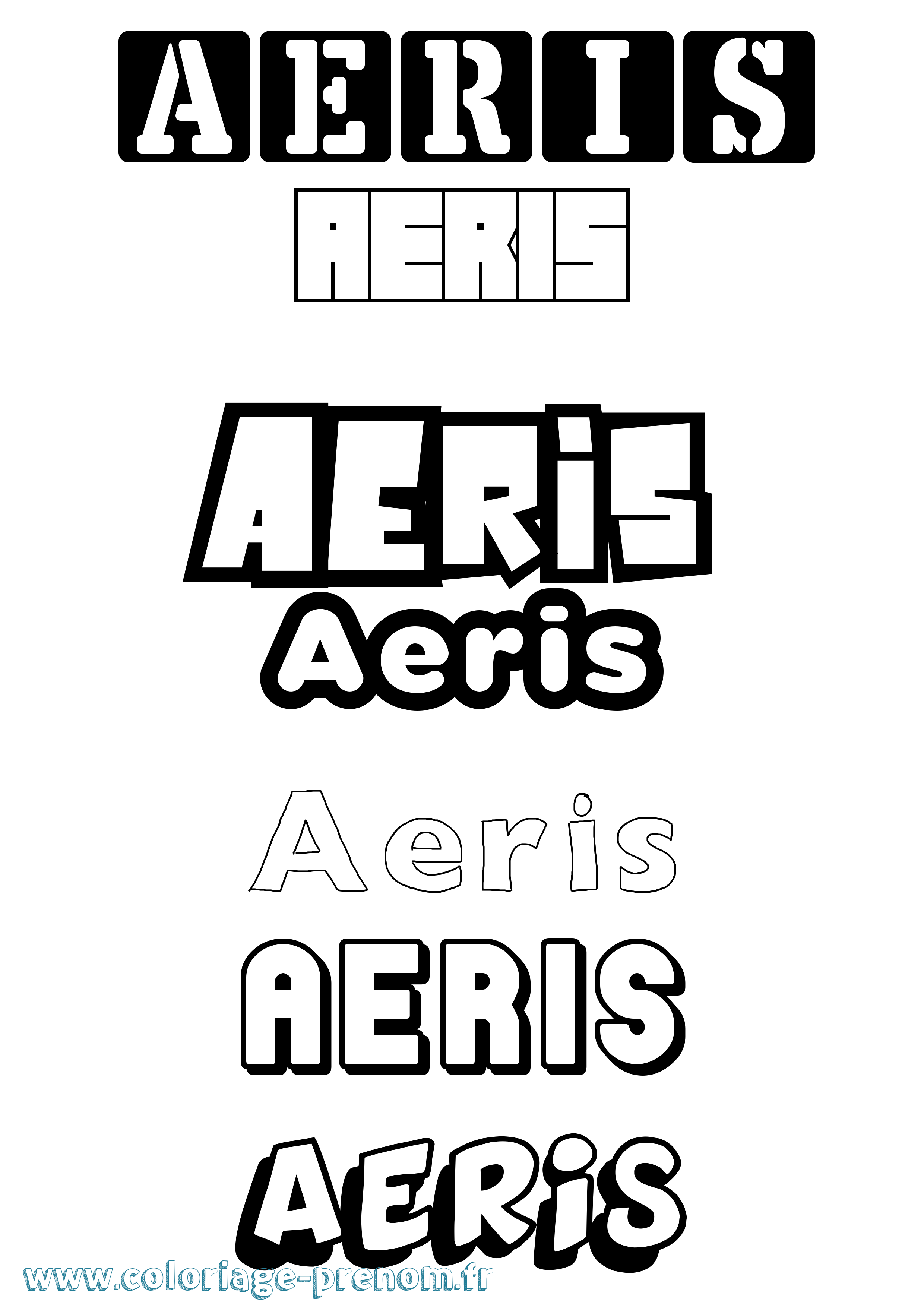 Coloriage Aeris Simple Coloriage prénom Aeris Simple
