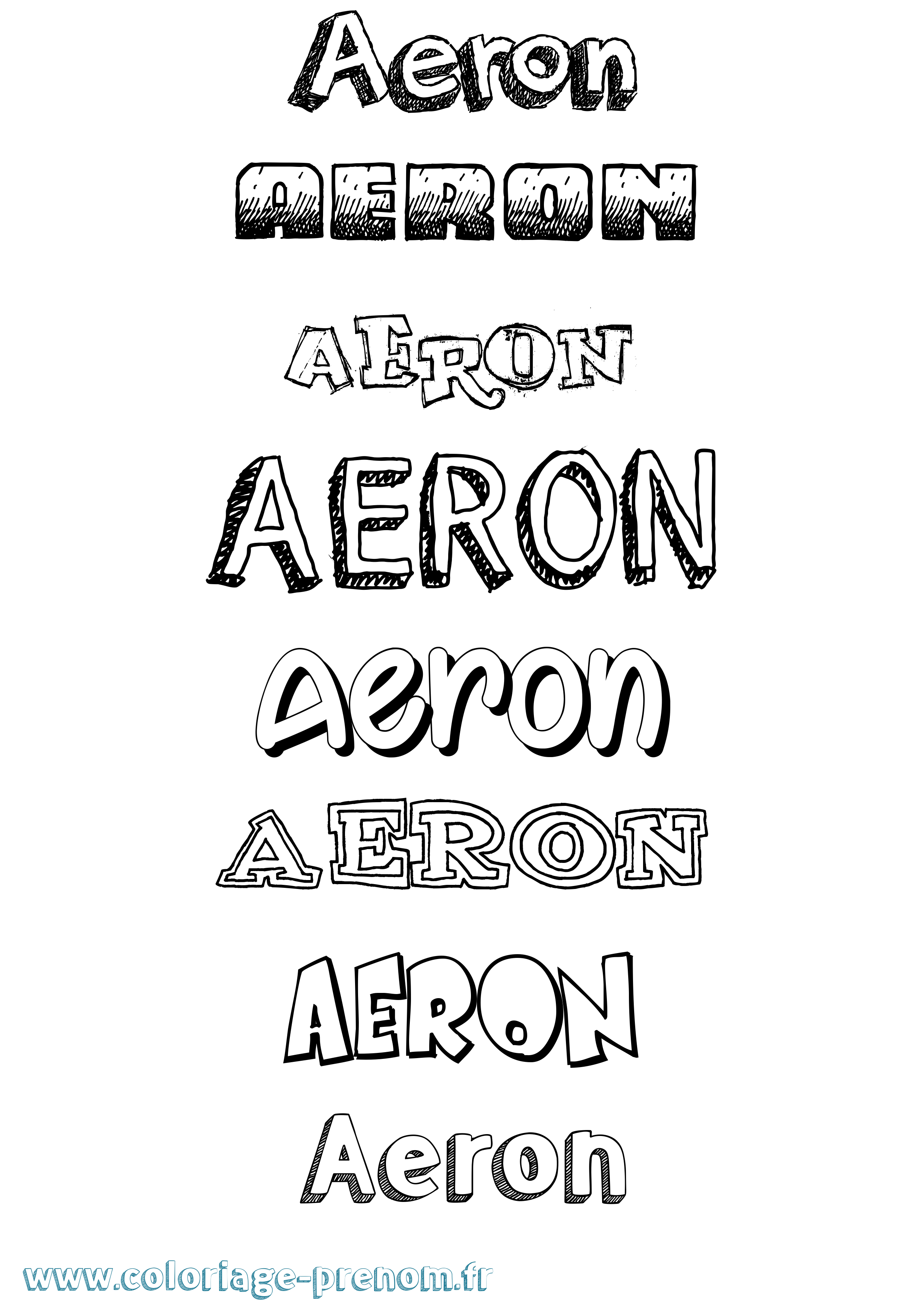 Coloriage prénom Aeron Dessiné