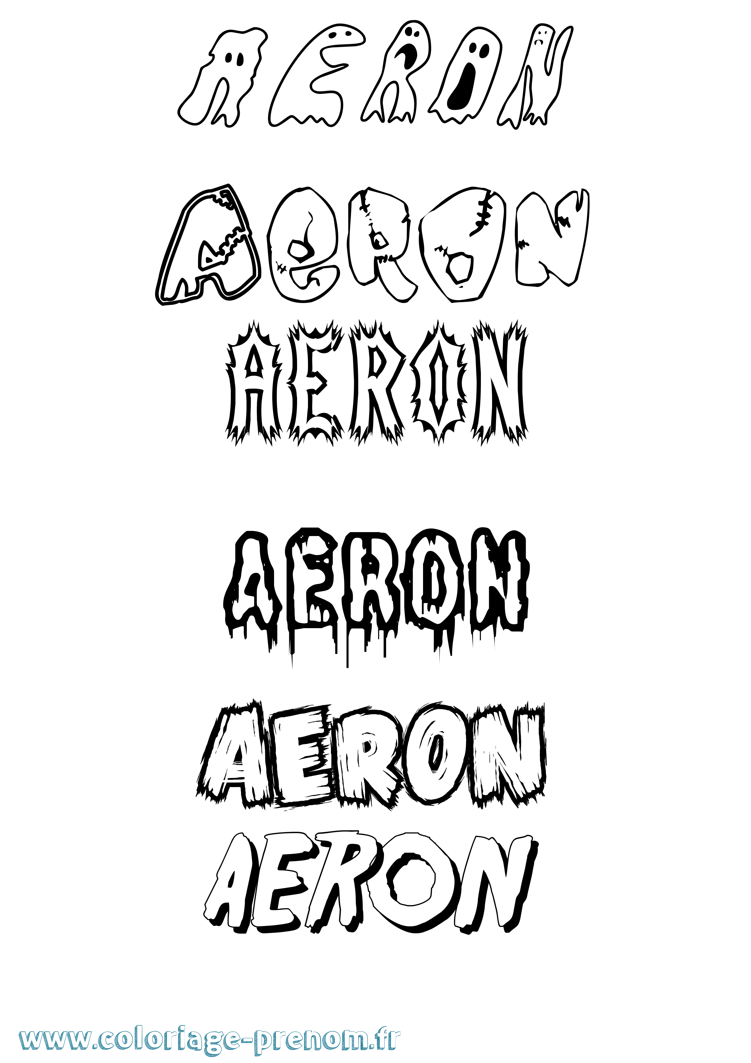 Coloriage prénom Aeron Frisson