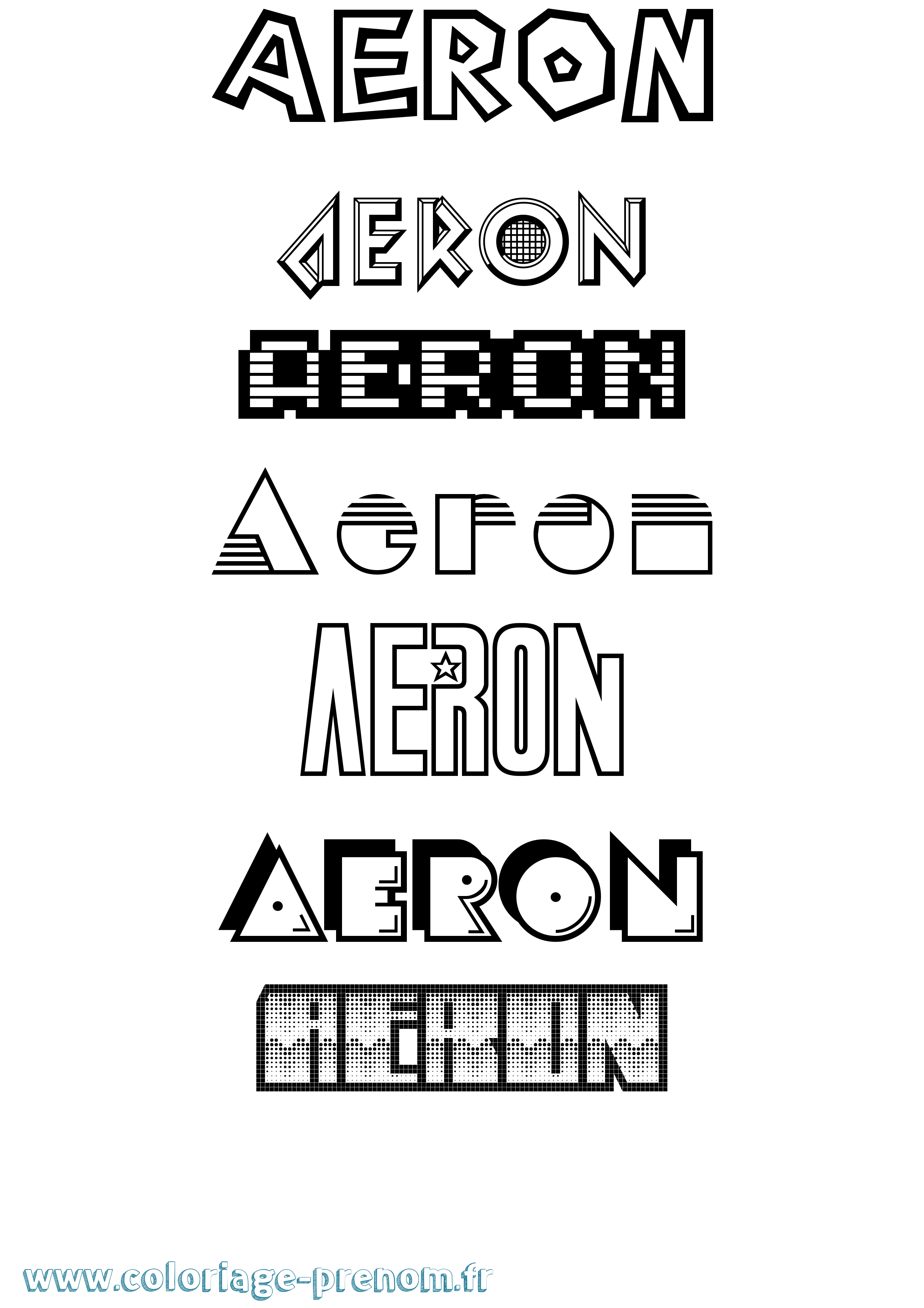 Coloriage prénom Aeron Jeux Vidéos