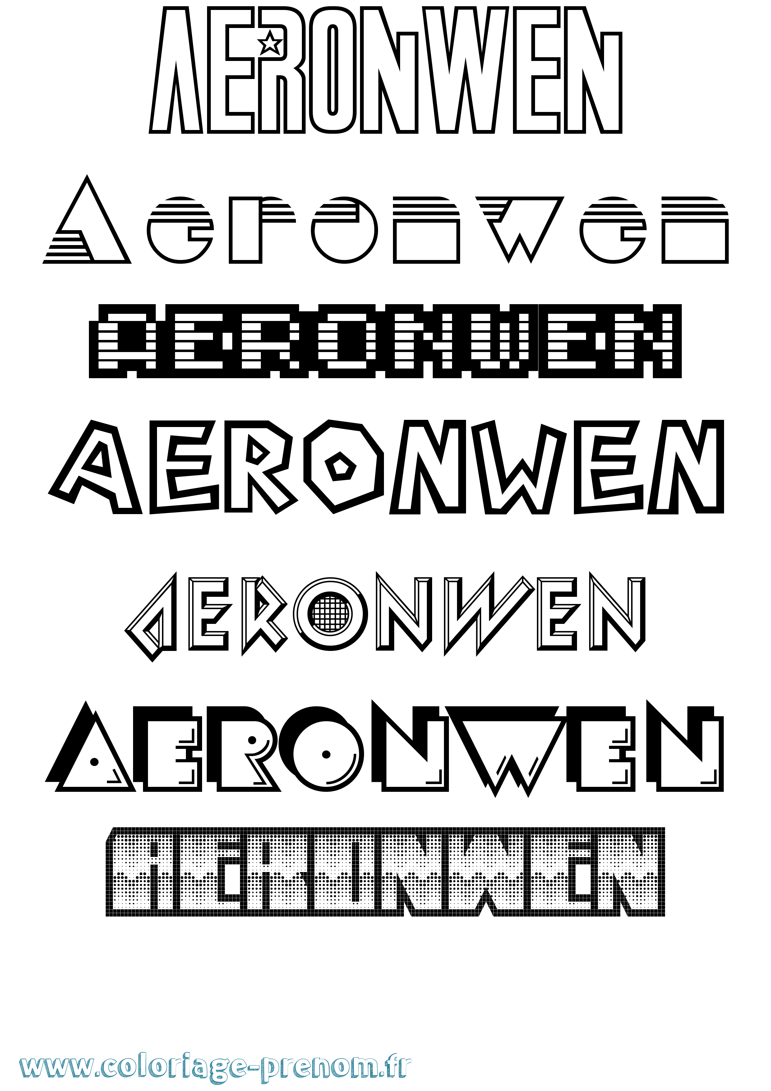Coloriage prénom Aeronwen Jeux Vidéos