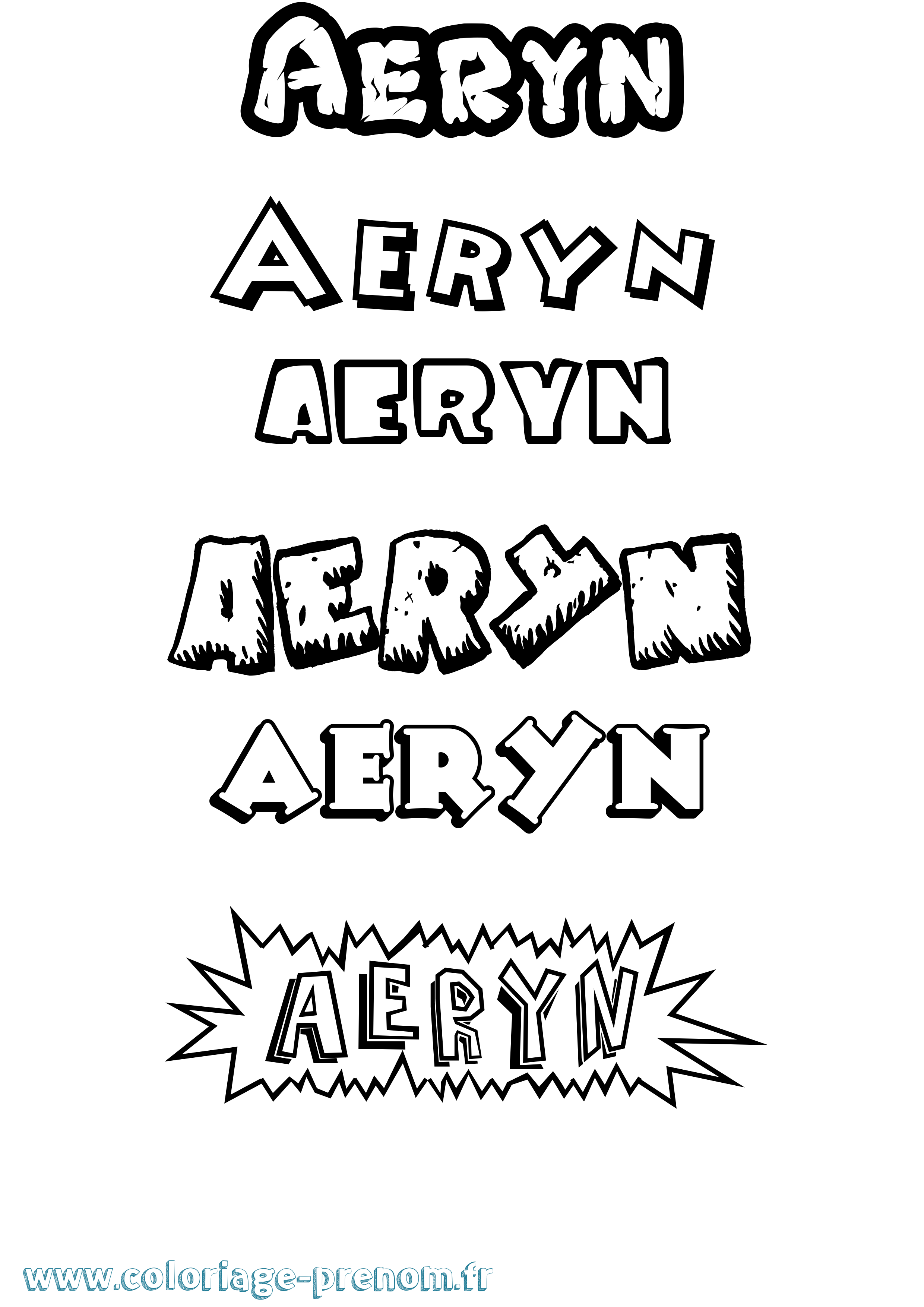 Coloriage prénom Aeryn Dessin Animé