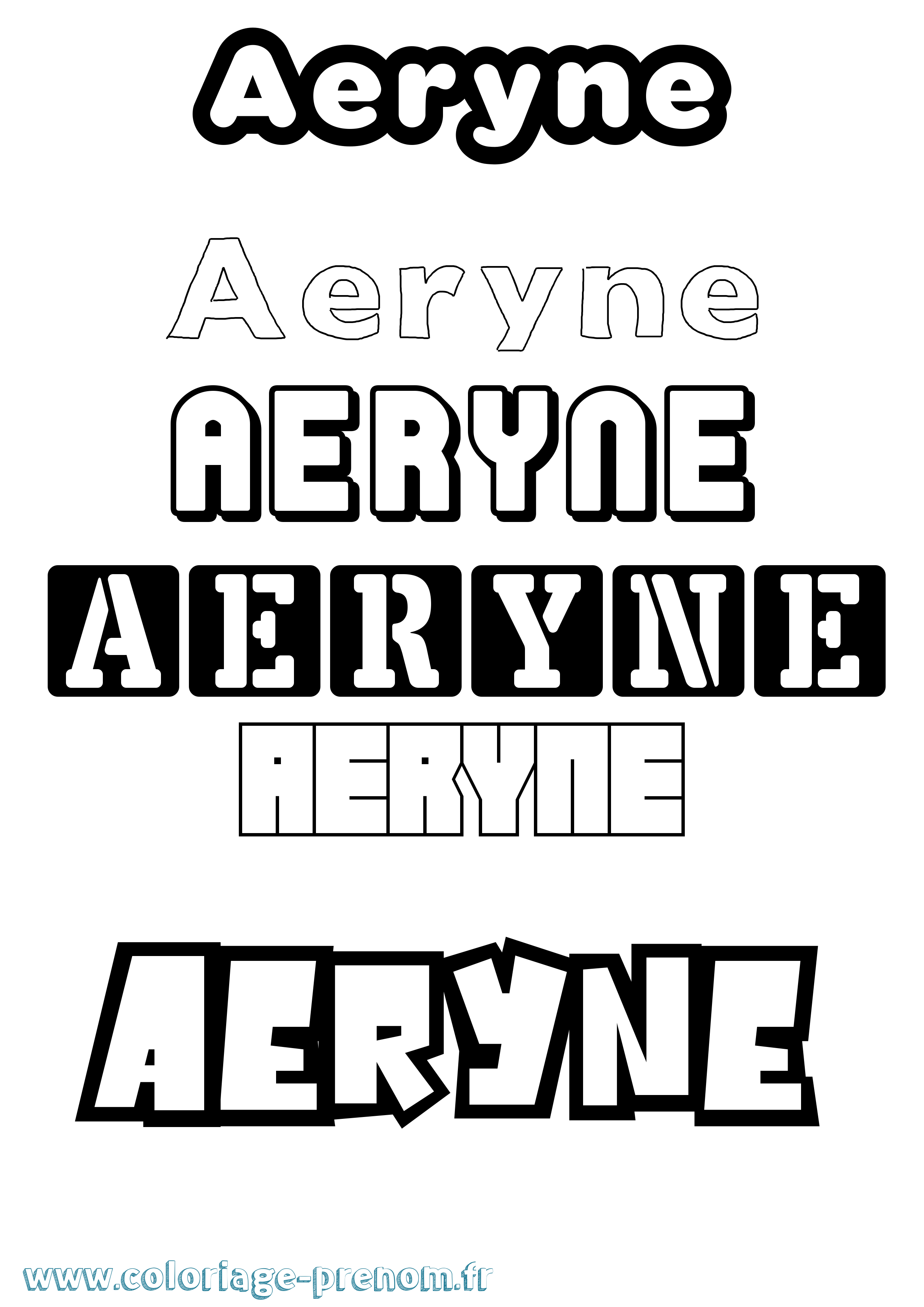 Coloriage prénom Aeryne Simple