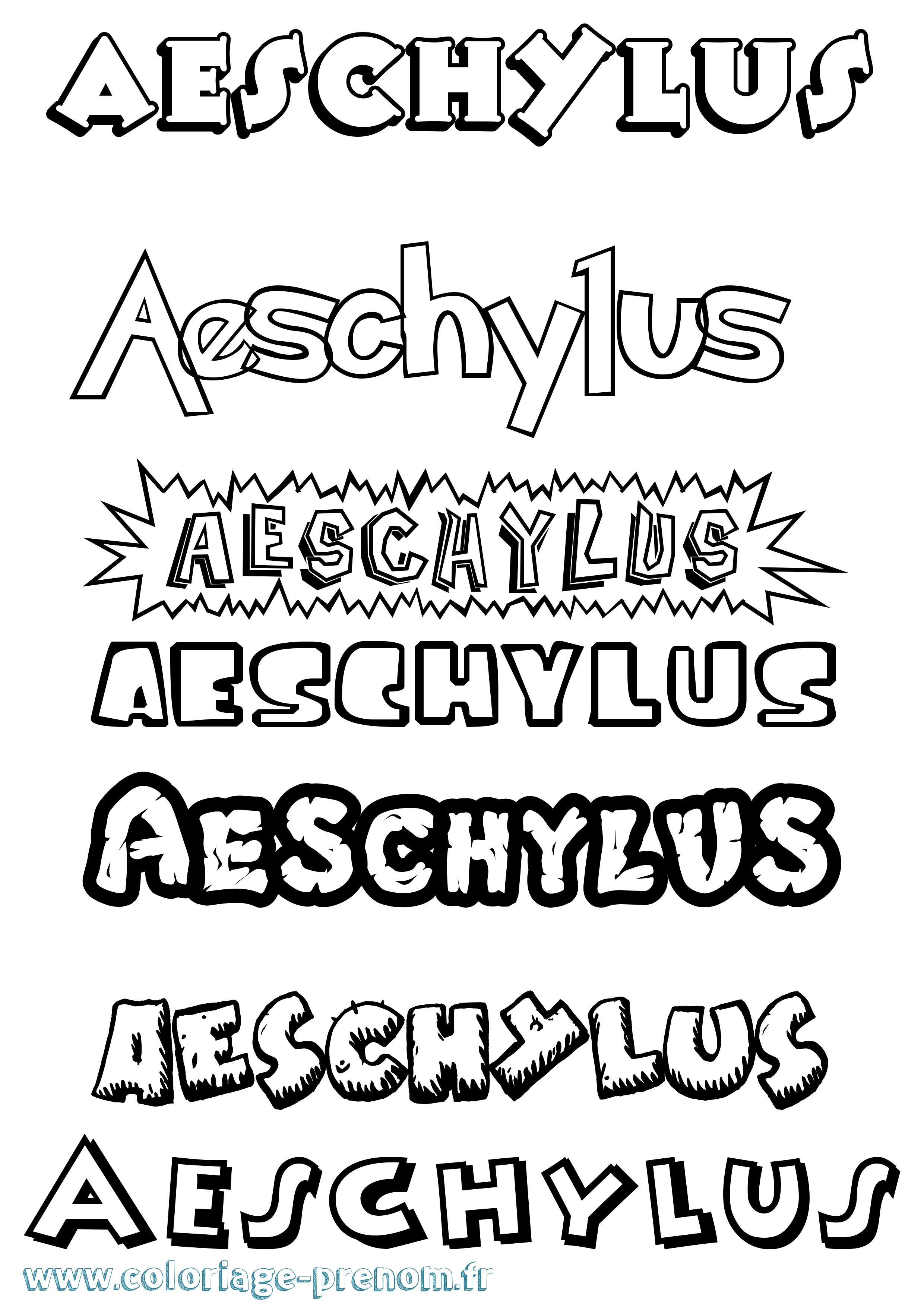 Coloriage prénom Aeschylus Dessin Animé