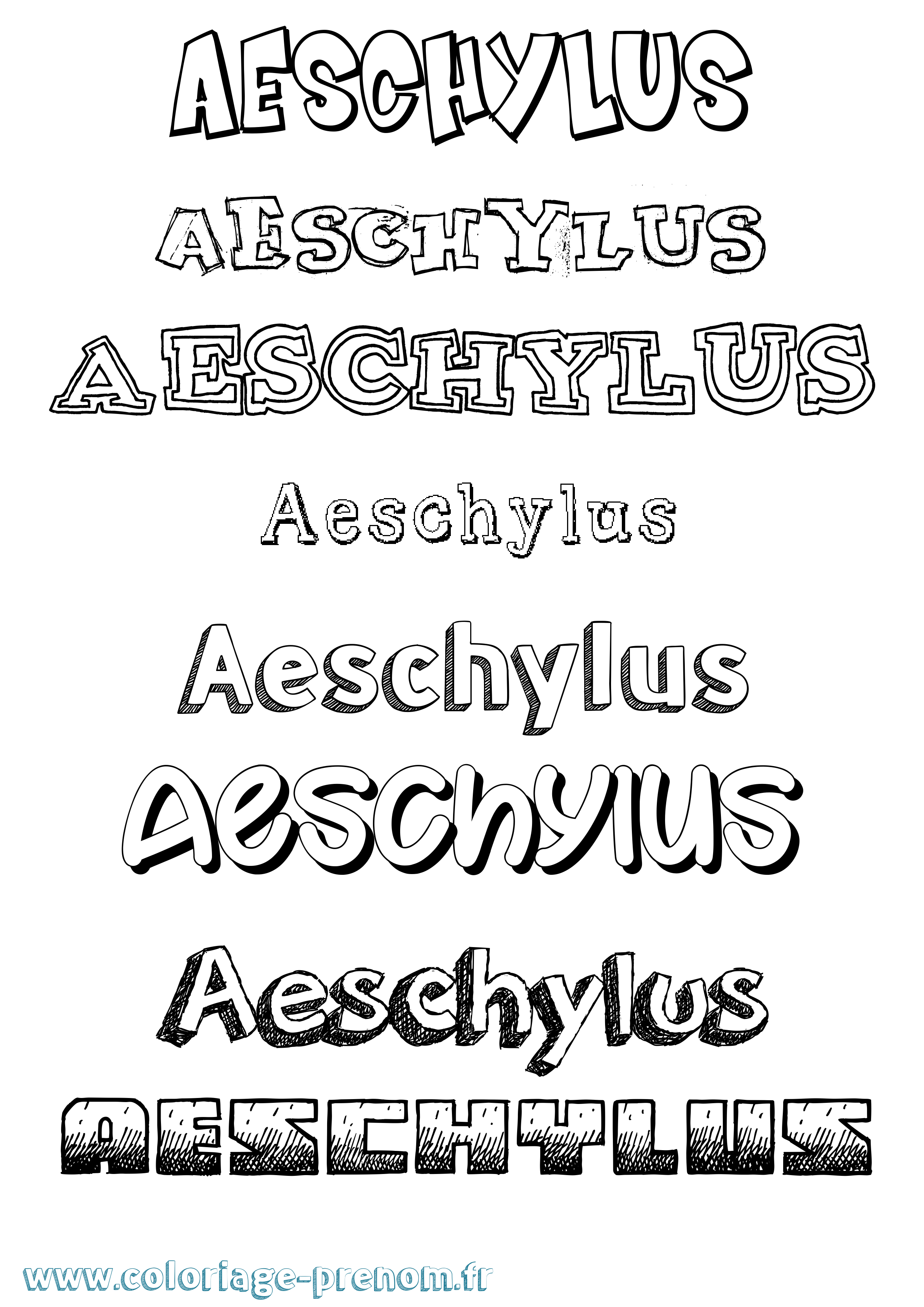 Coloriage prénom Aeschylus Dessiné