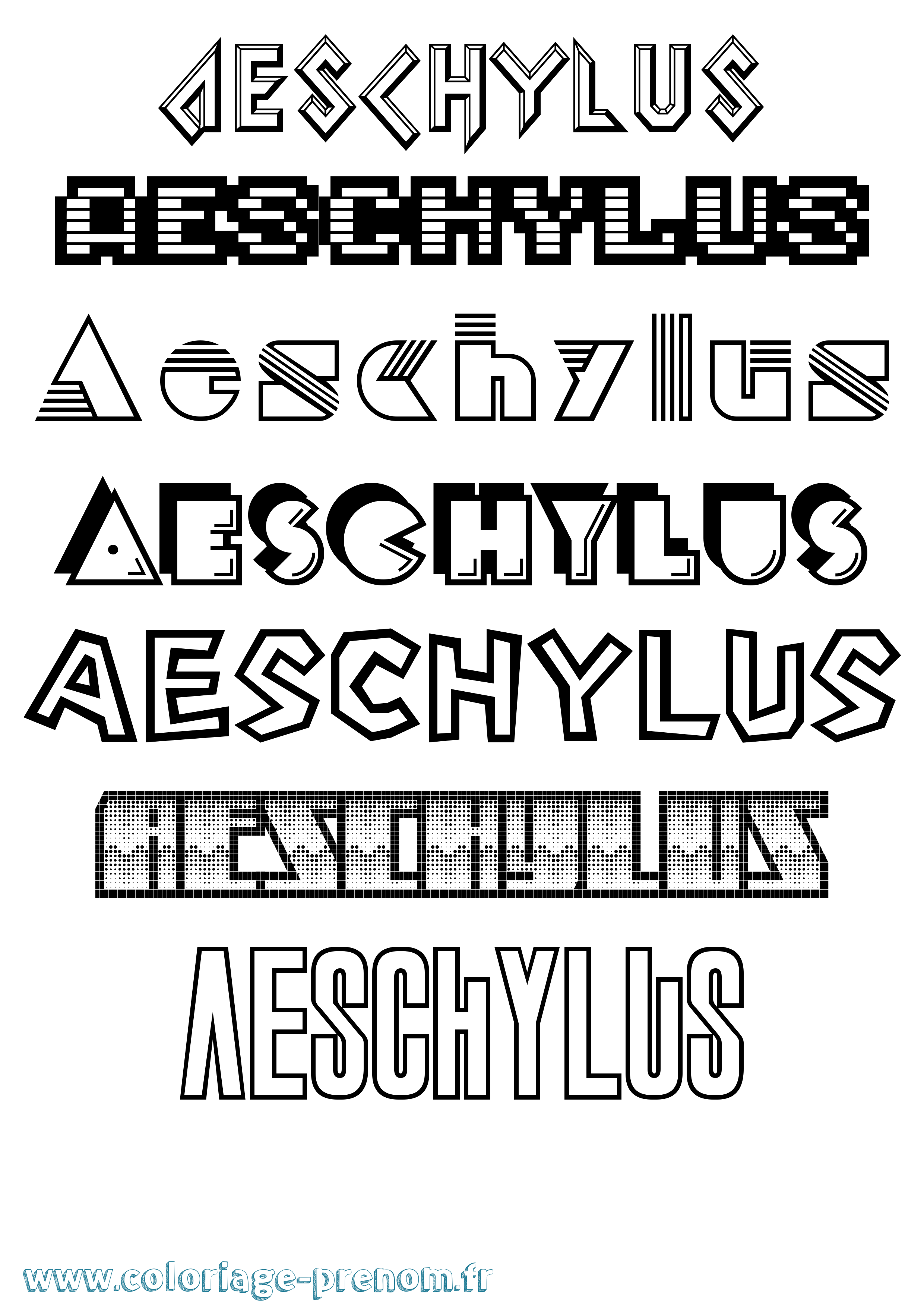 Coloriage prénom Aeschylus Jeux Vidéos