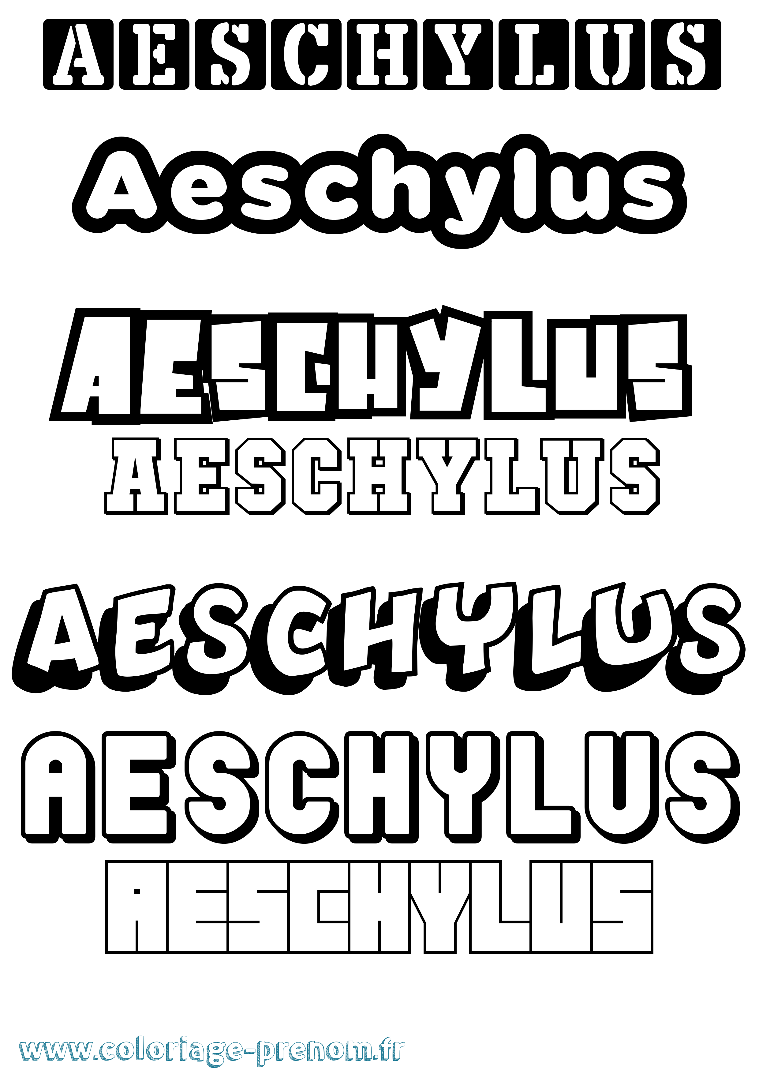 Coloriage prénom Aeschylus Simple