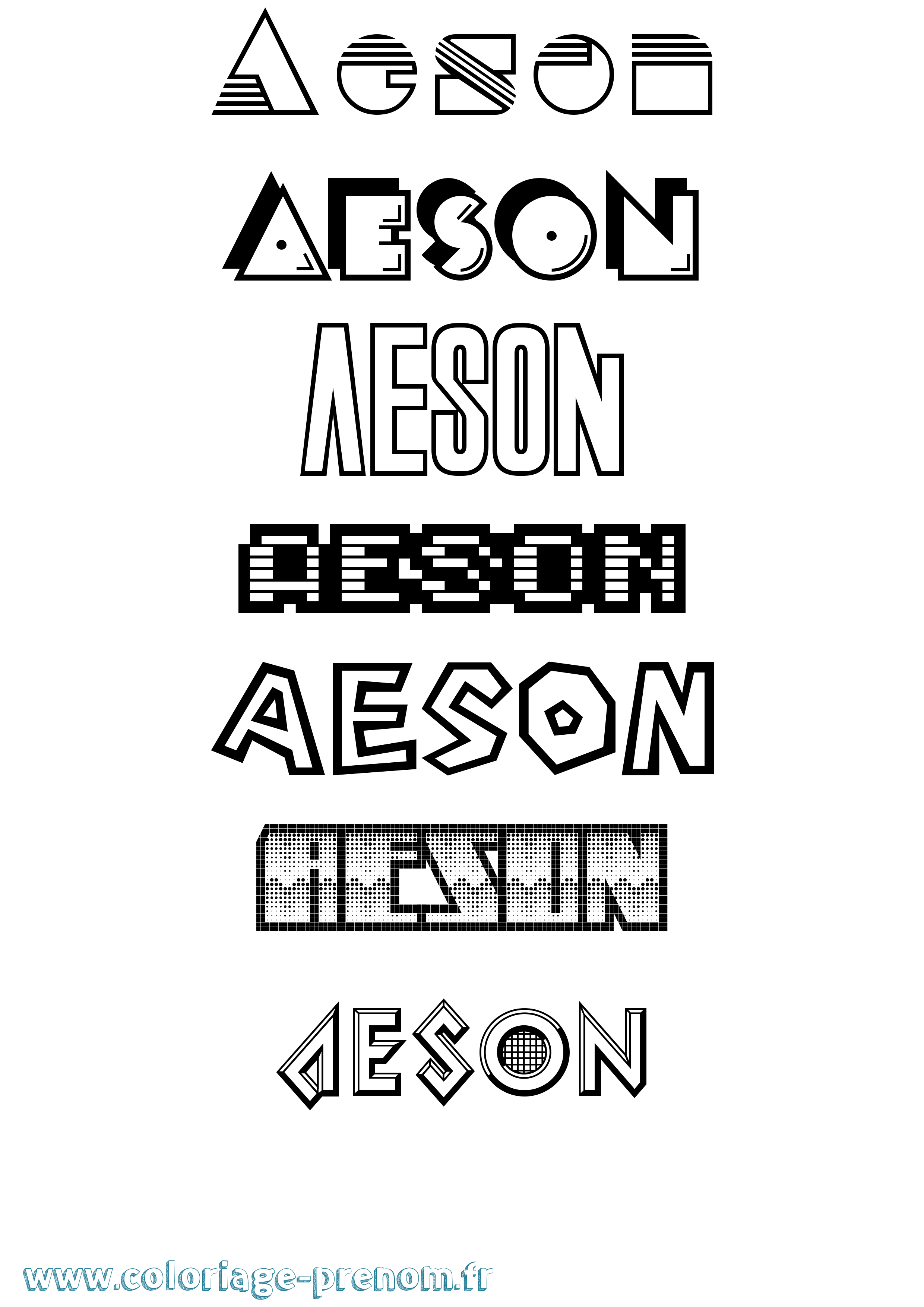 Coloriage Aeson Jeux Vidéos Coloriage prénom Aeson Jeux Vidéos