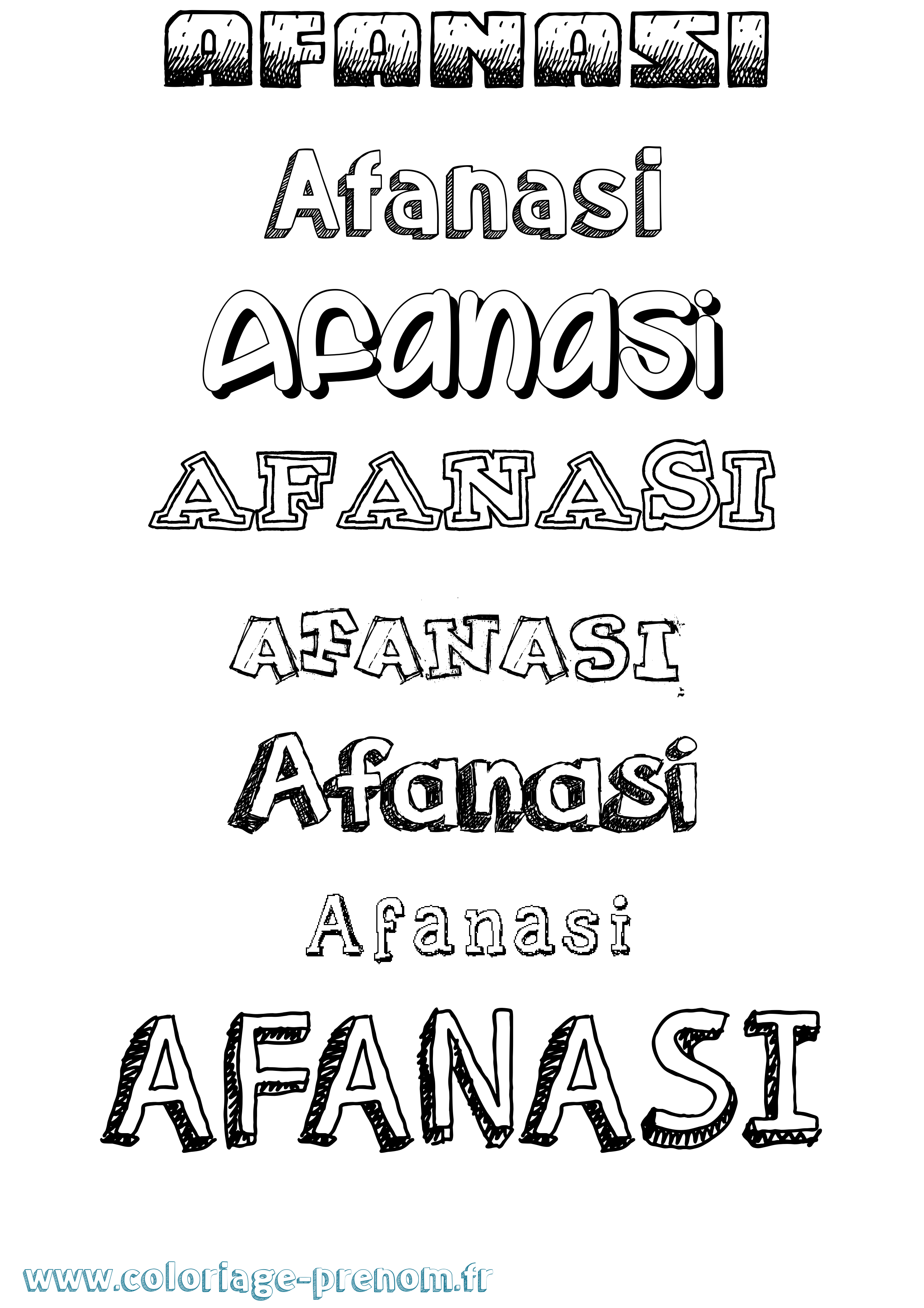 Coloriage prénom Afanasi Dessiné