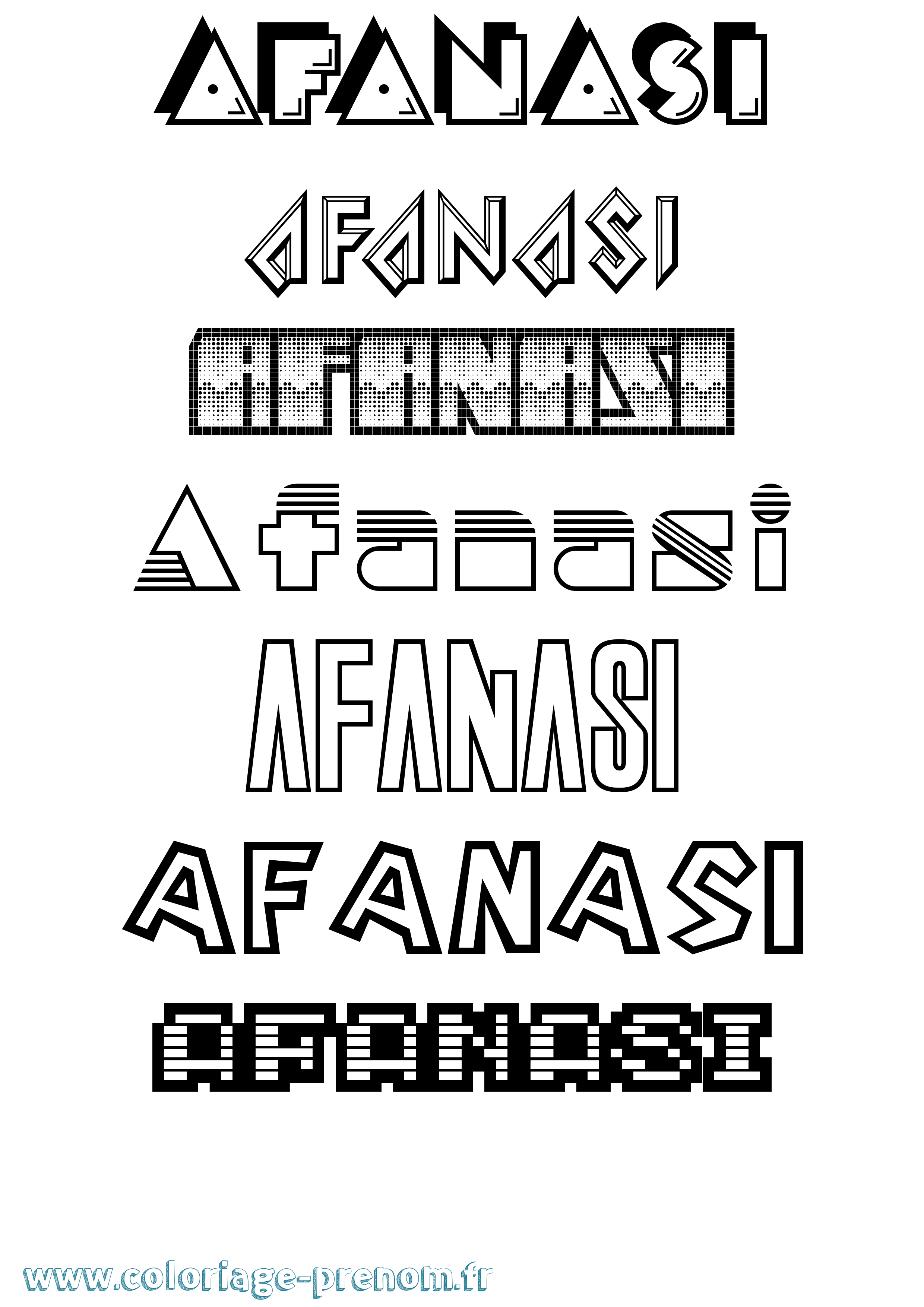 Coloriage prénom Afanasi Jeux Vidéos
