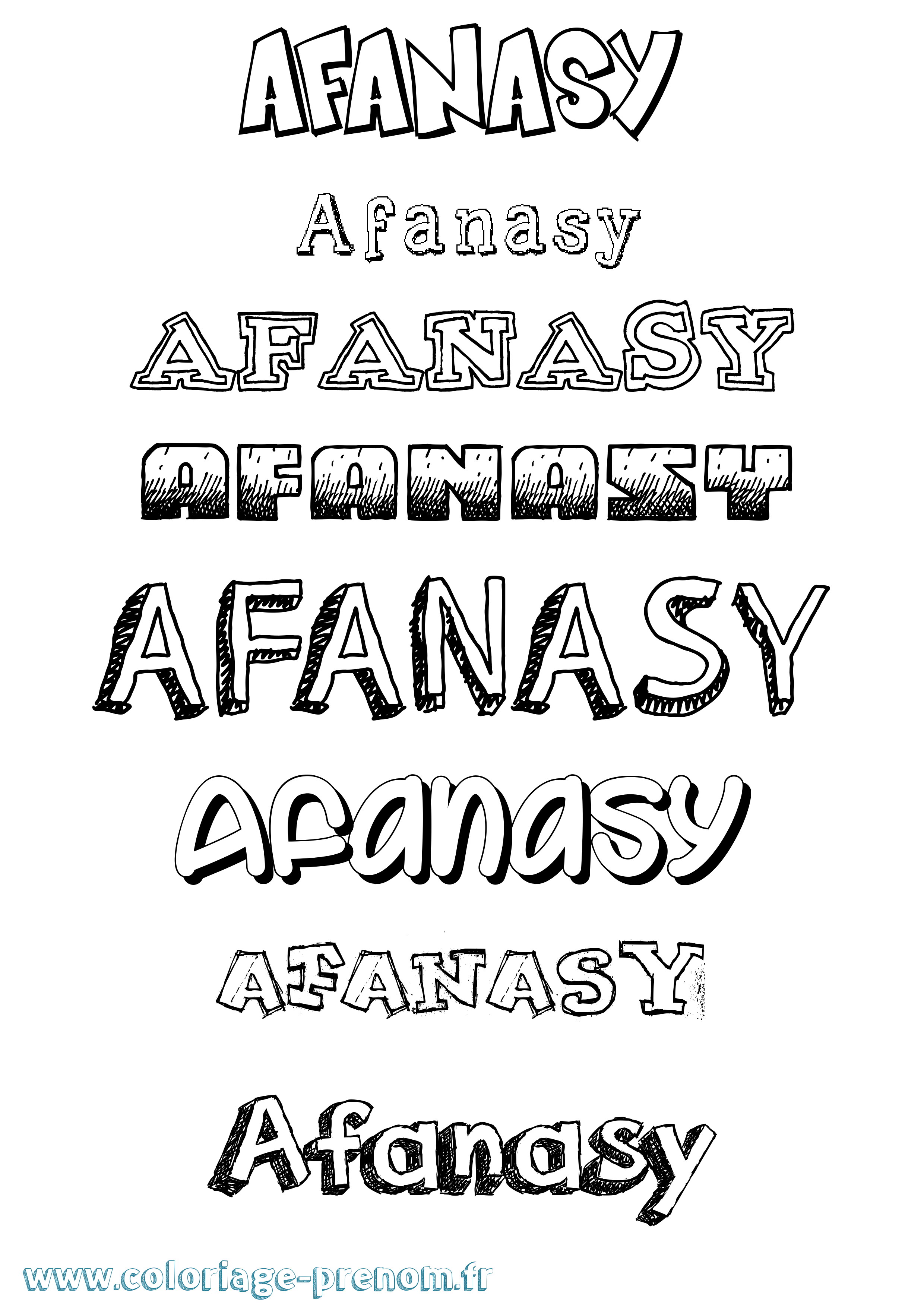 Coloriage prénom Afanasy Dessiné