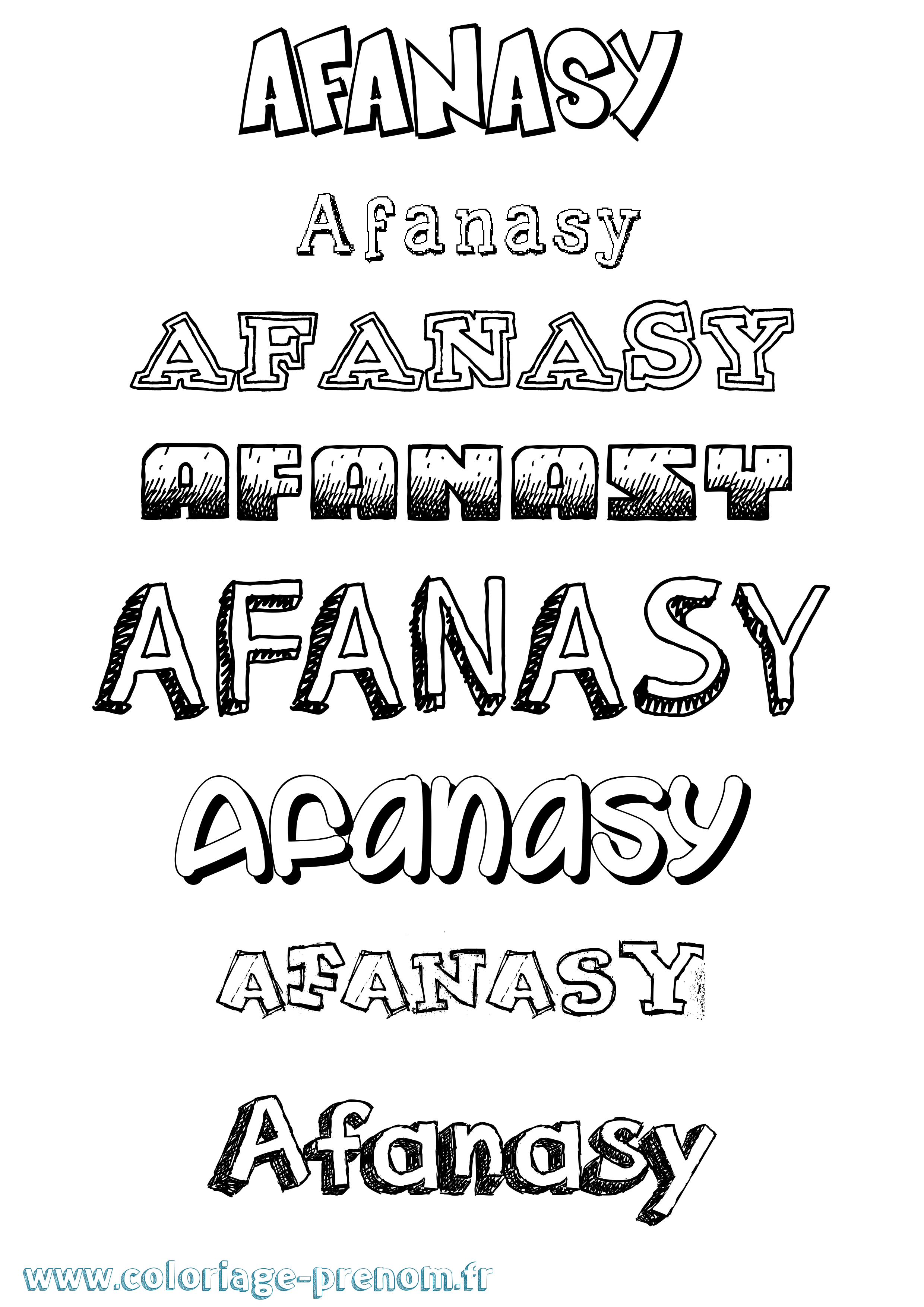 Coloriage Afanasy Dessiné Coloriage prénom Afanasy Dessiné