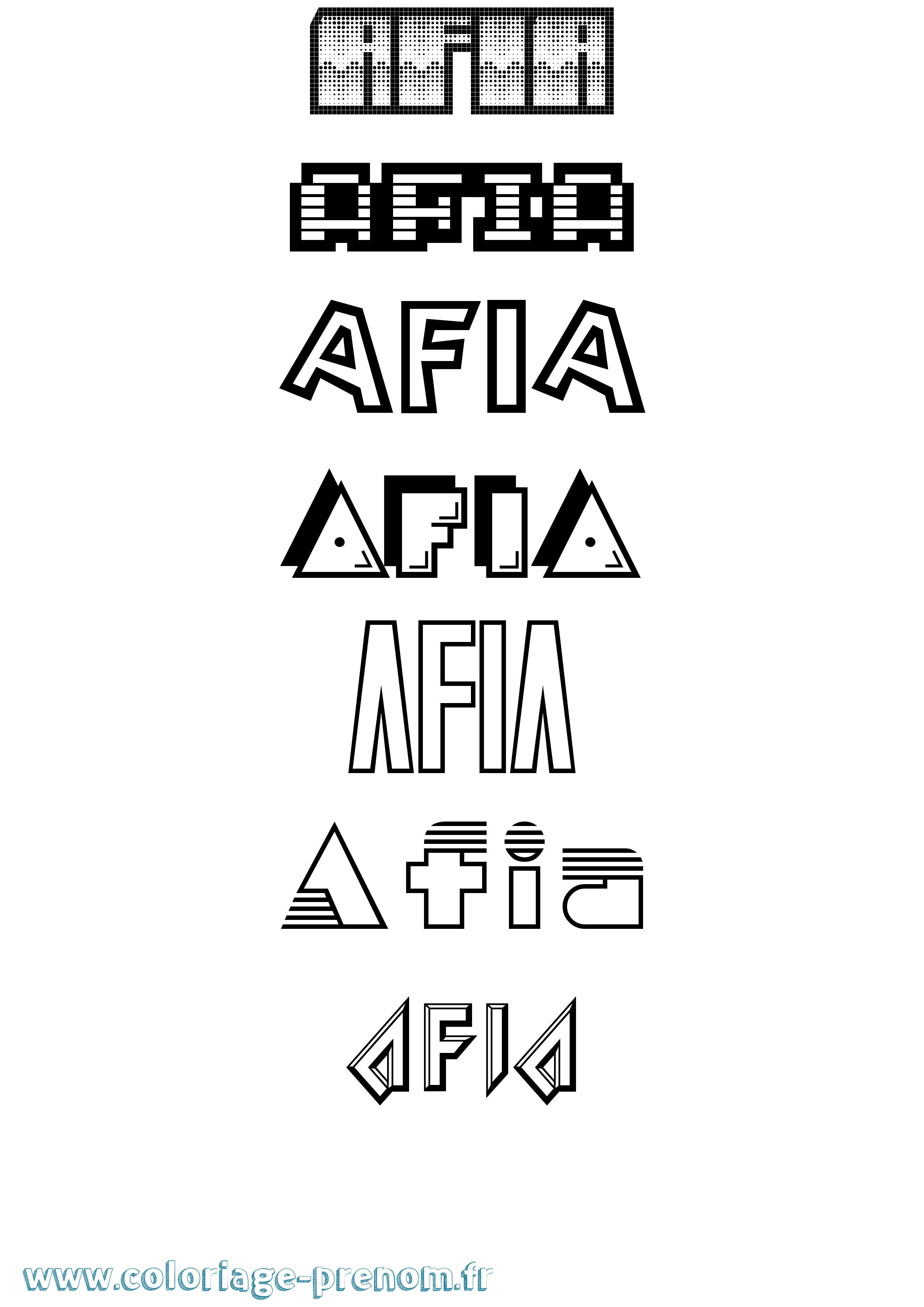 Coloriage Afia Jeux Vidéos Coloriage prénom Afia Jeux Vidéos